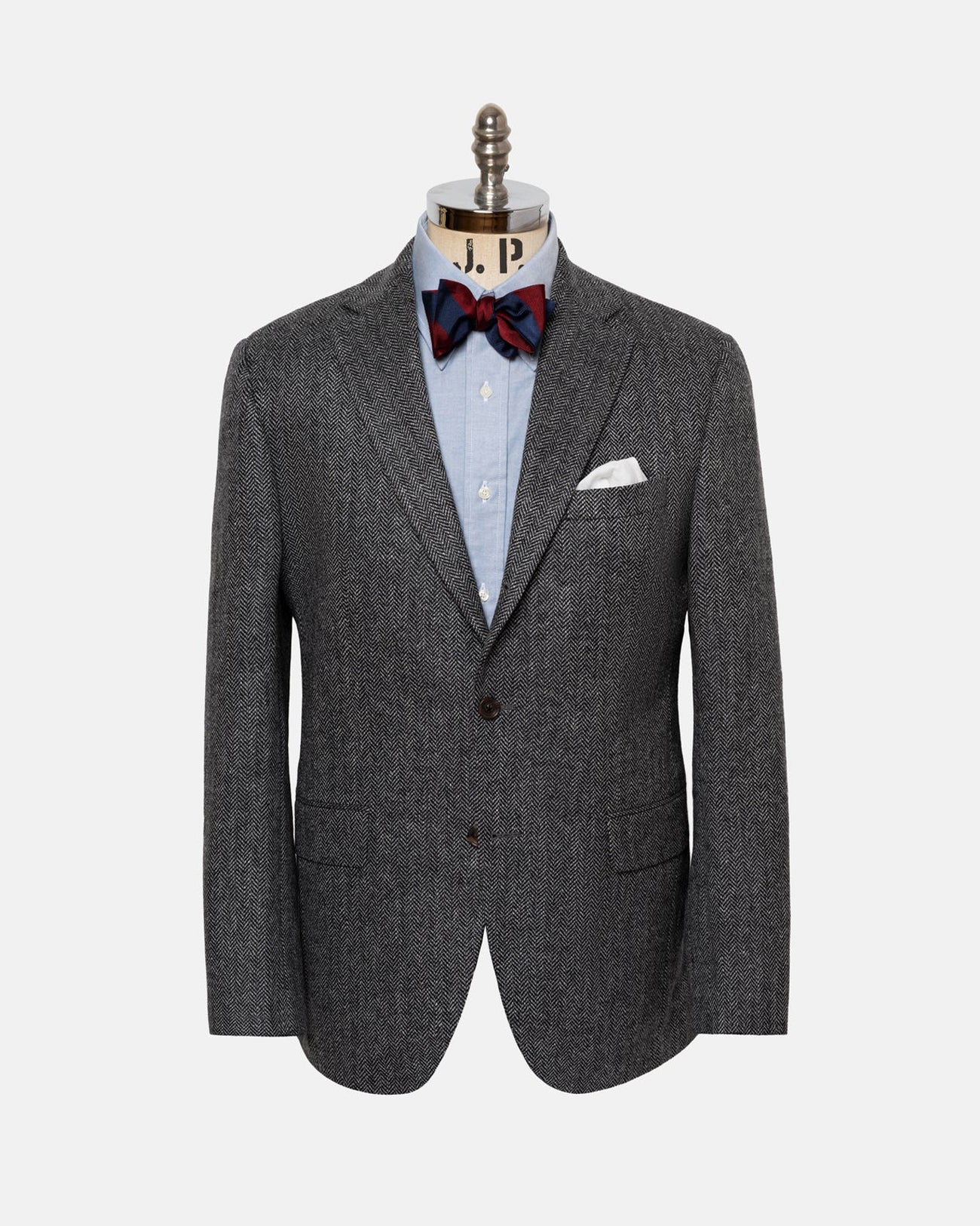 Made-in-Canada Light Grey Herringbone Pure Cashmere Sport Coat - Custom Make
