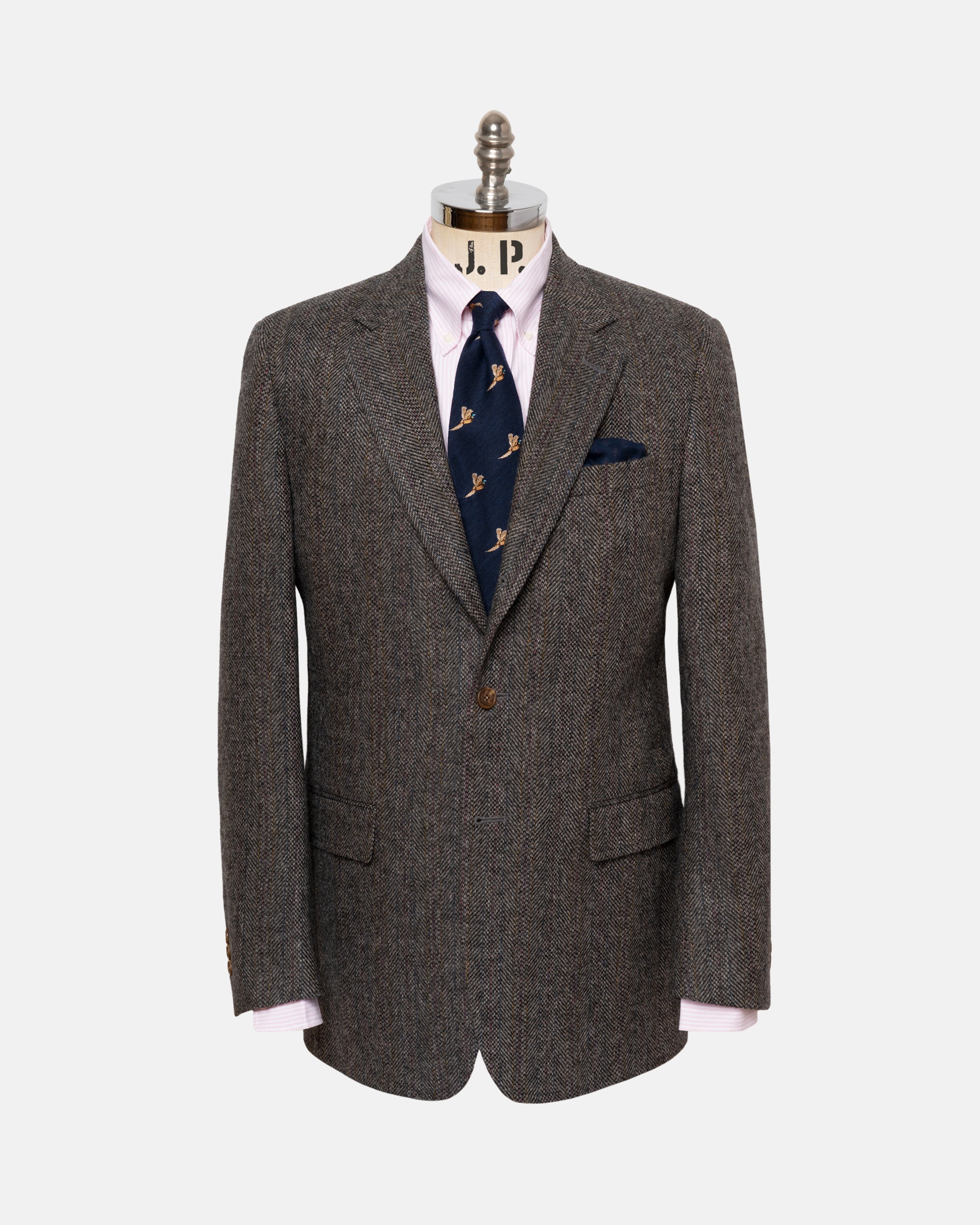 Made-in-Canada Brown Barleybone Stripe Irish Tweed Sport Coat - Custom Make