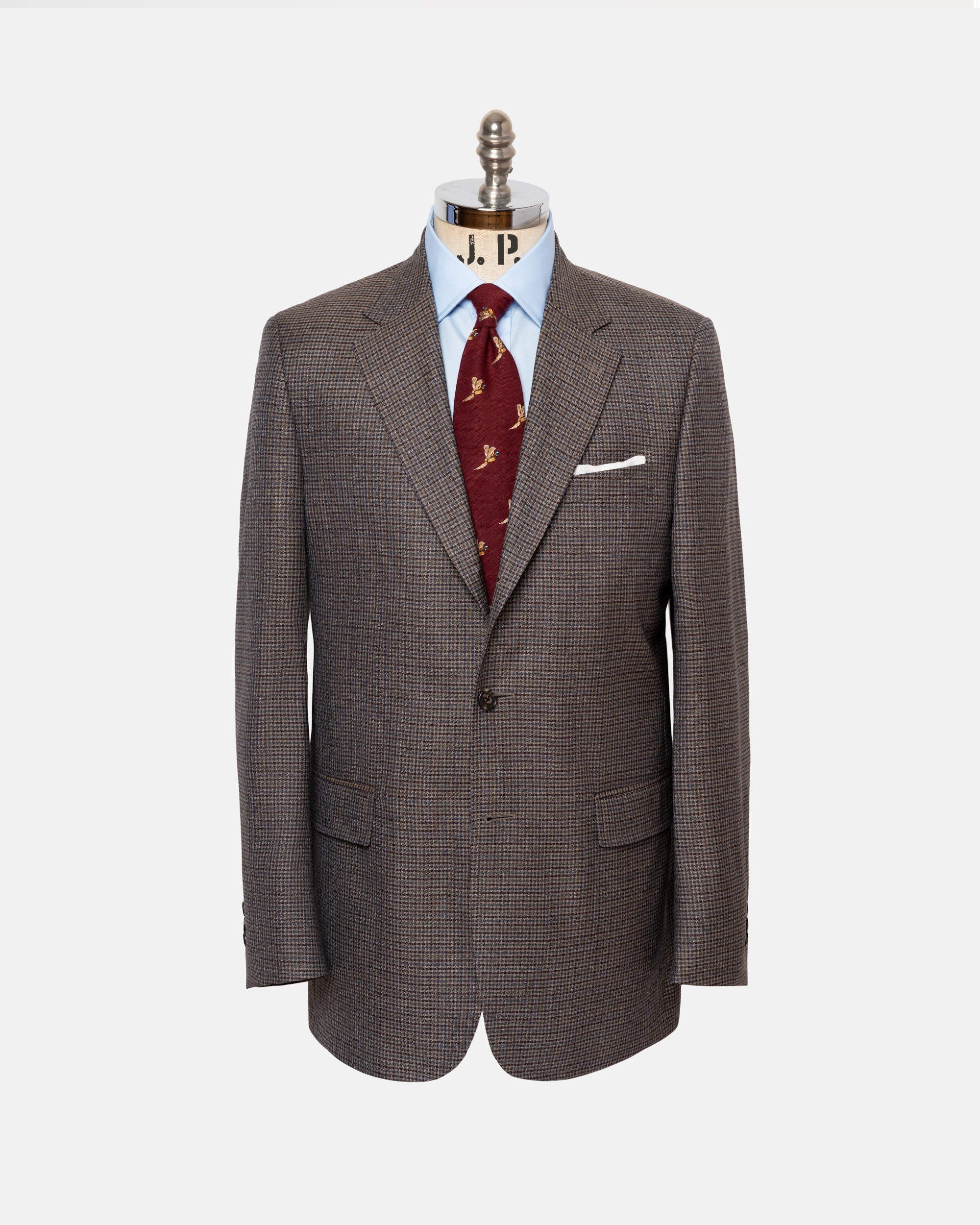 Made-in-Canada Olive & Blue Mini-check Sport Coat - Custom Make