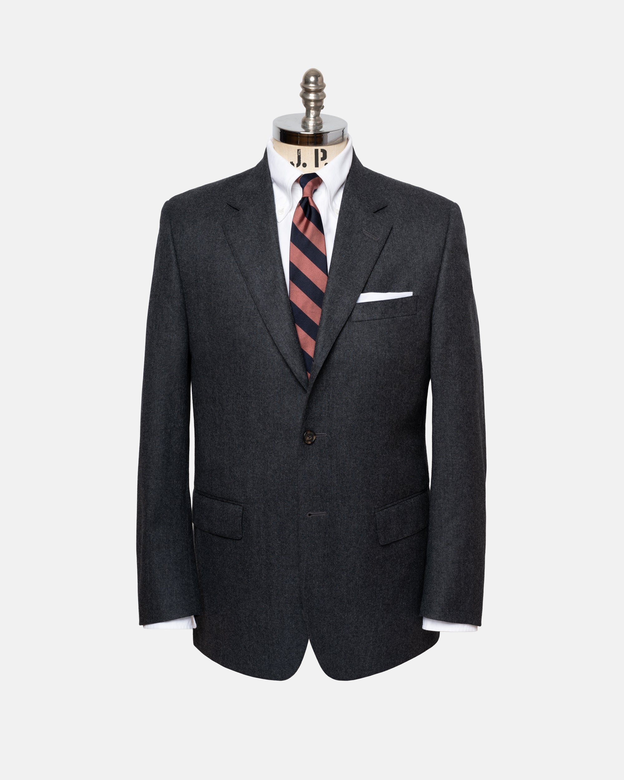 Made-in-Canada Solid Charcoal Wool Flannel Suit