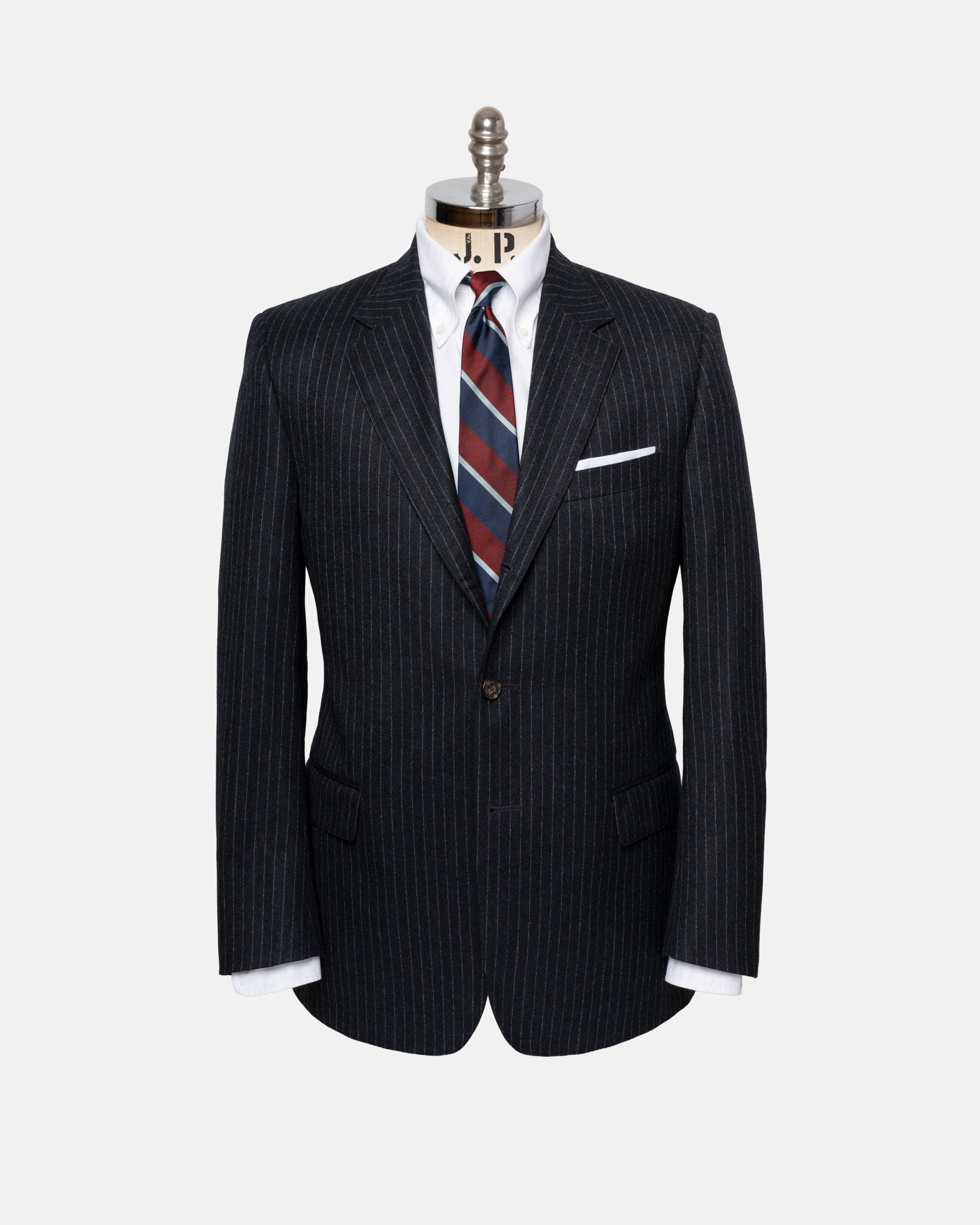 Made-in-Canada Navy Chalkstripe Wool Flannel Suit