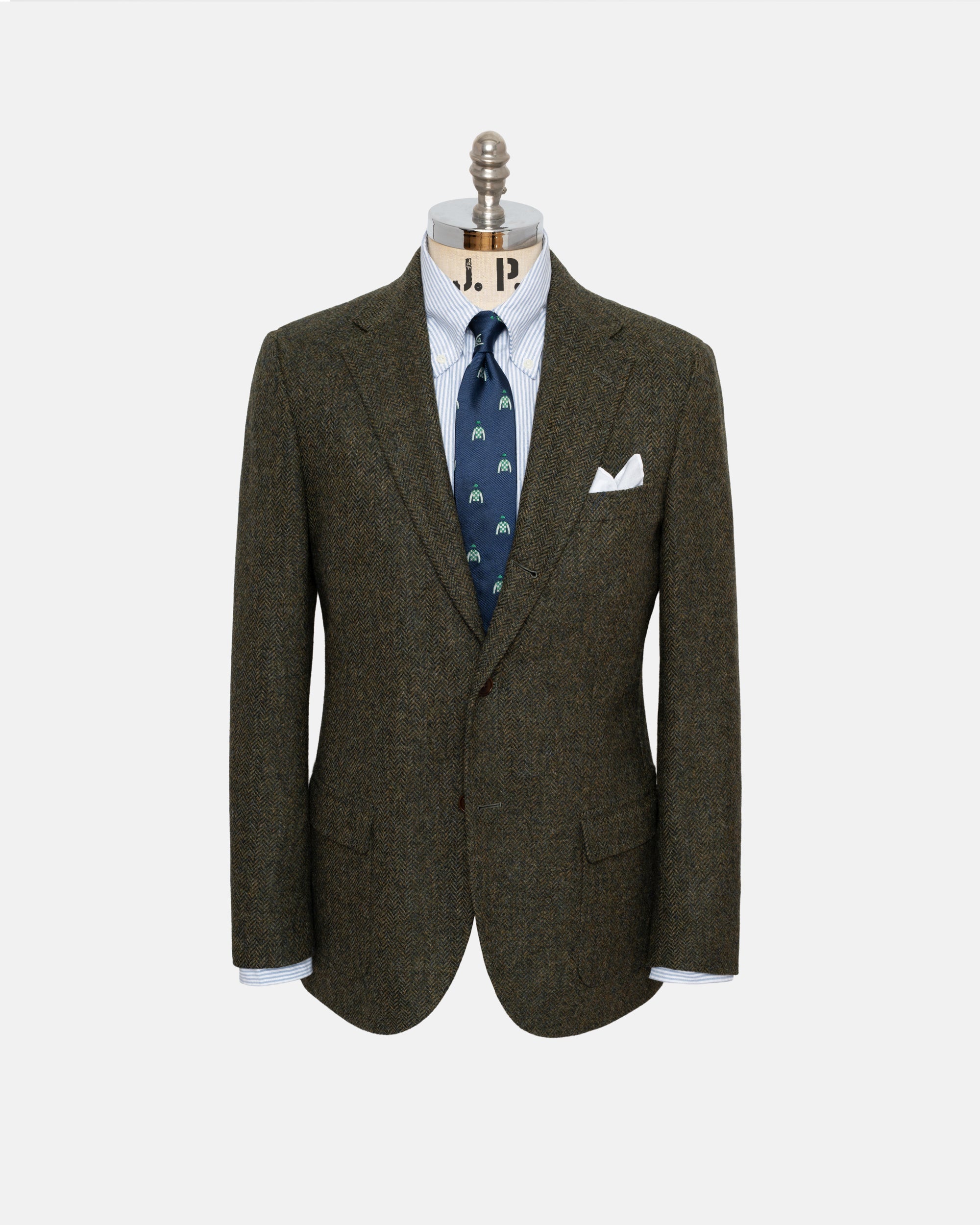 Olive Herringbone Sport Coat