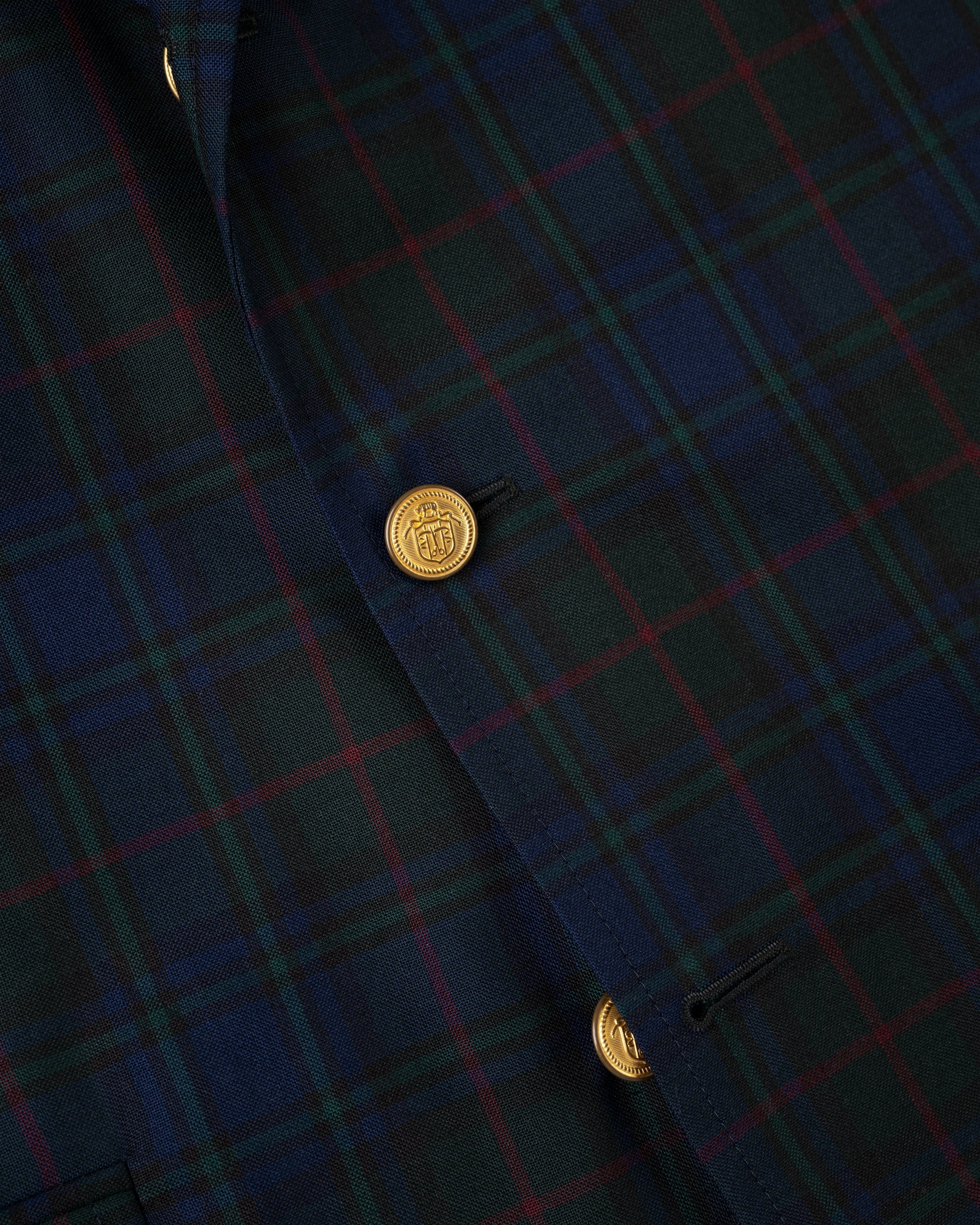 Made-in-Canada Navy & Green with Red Windowpane Tartan Blazer