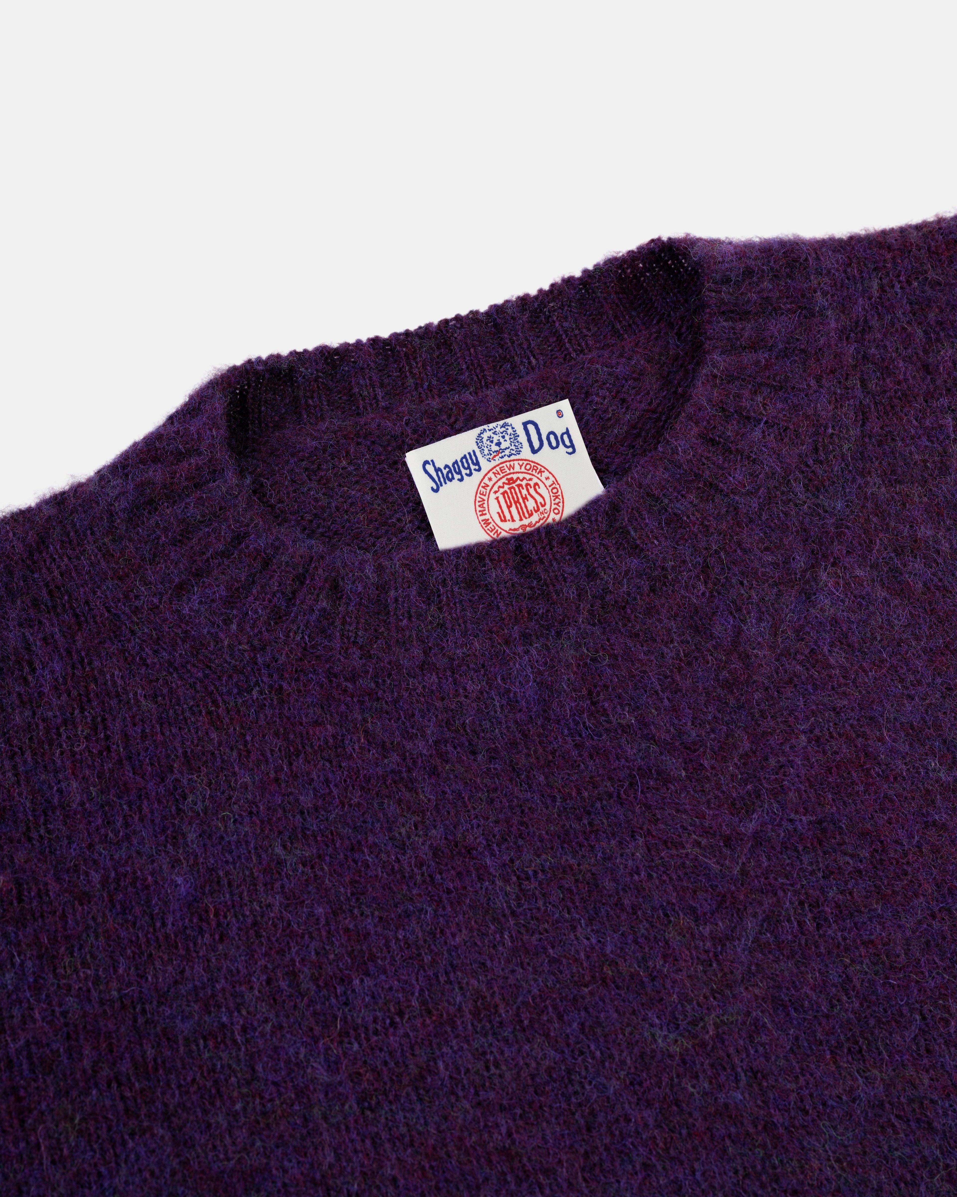 Made-in-Scotland Purple Shaggy Dog Sweater - Classic Fit