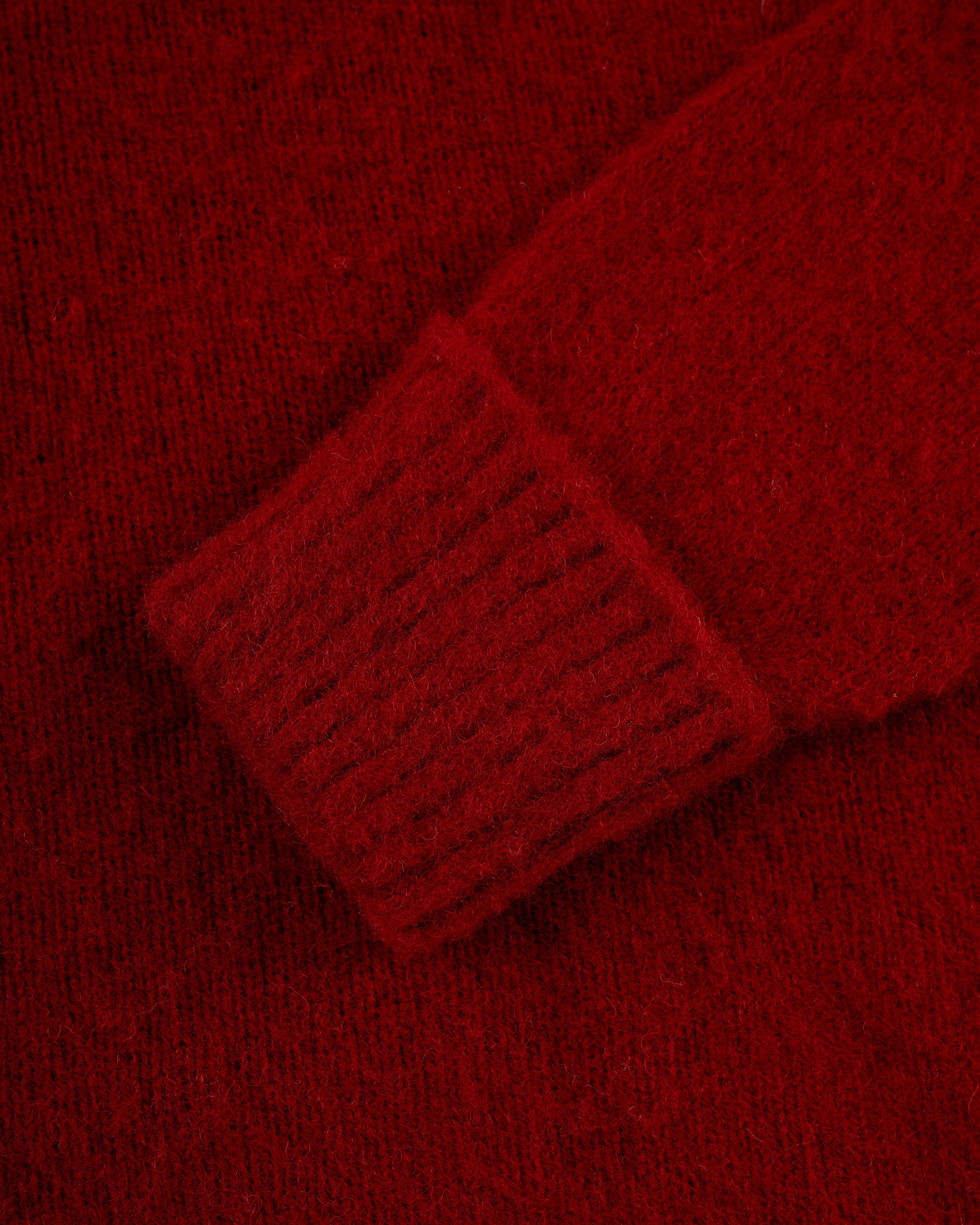 Made-in-Scotland Dark Red Shaggy Dog Sweater - Classic Fit