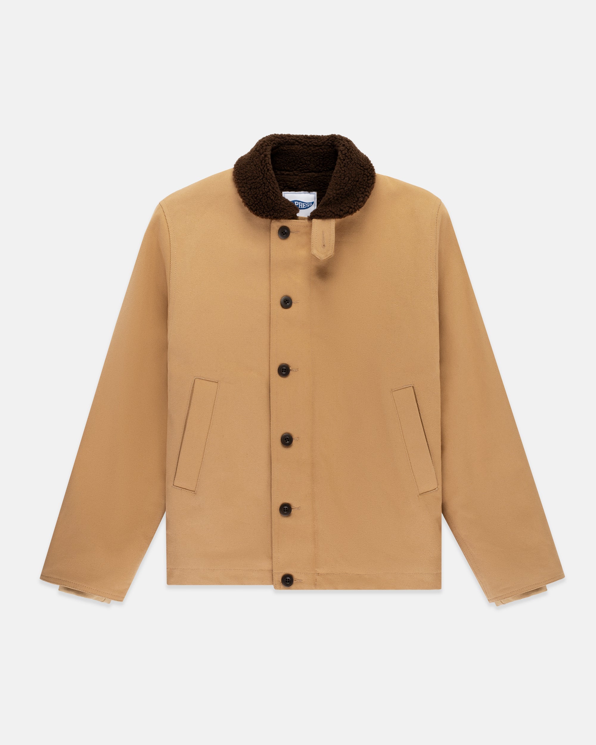 Khaki Fleece-lined Canvas Deck Jacket