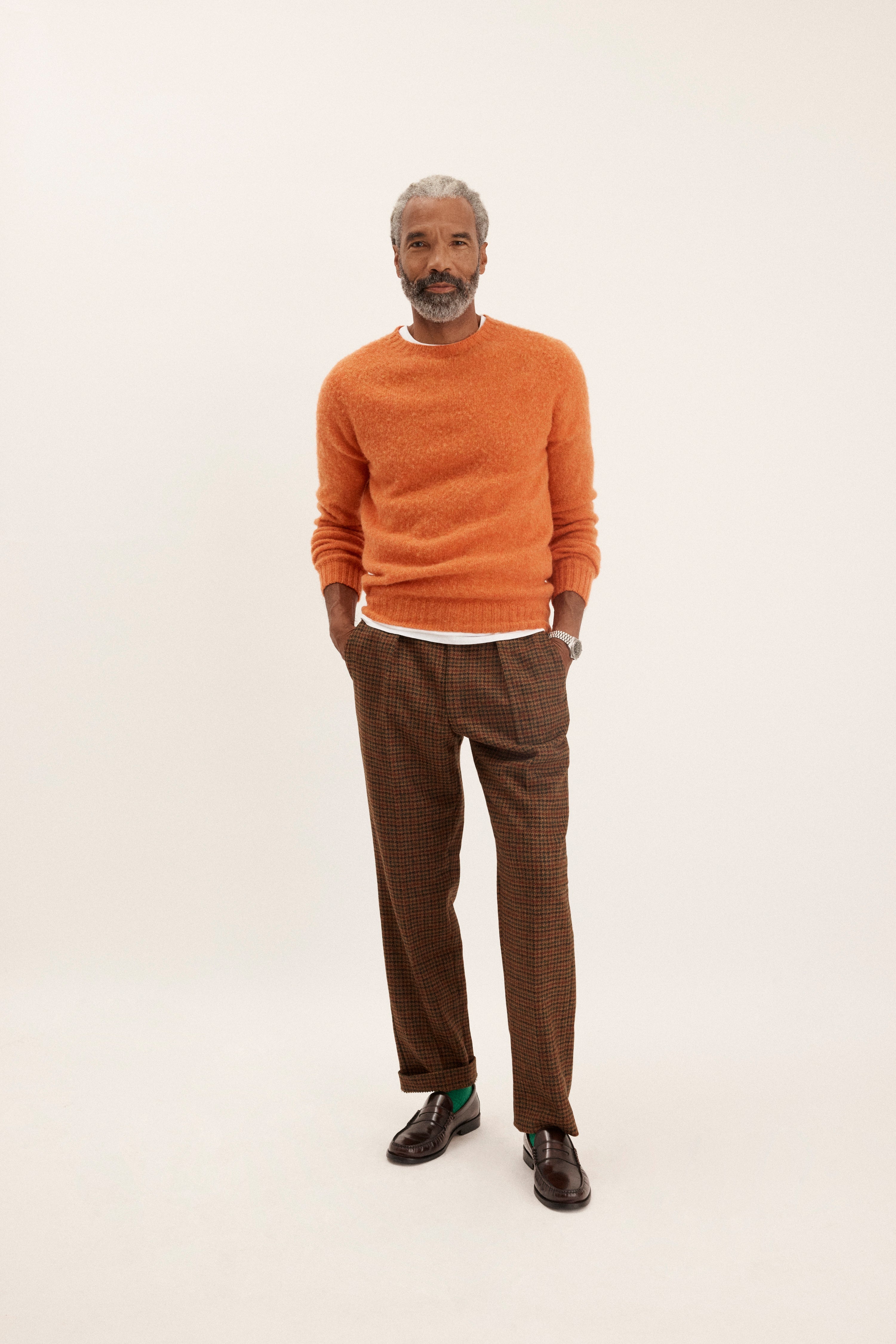 J. Press x Alex Mill Orange Shaggy Dog Sweater -Trim Fit