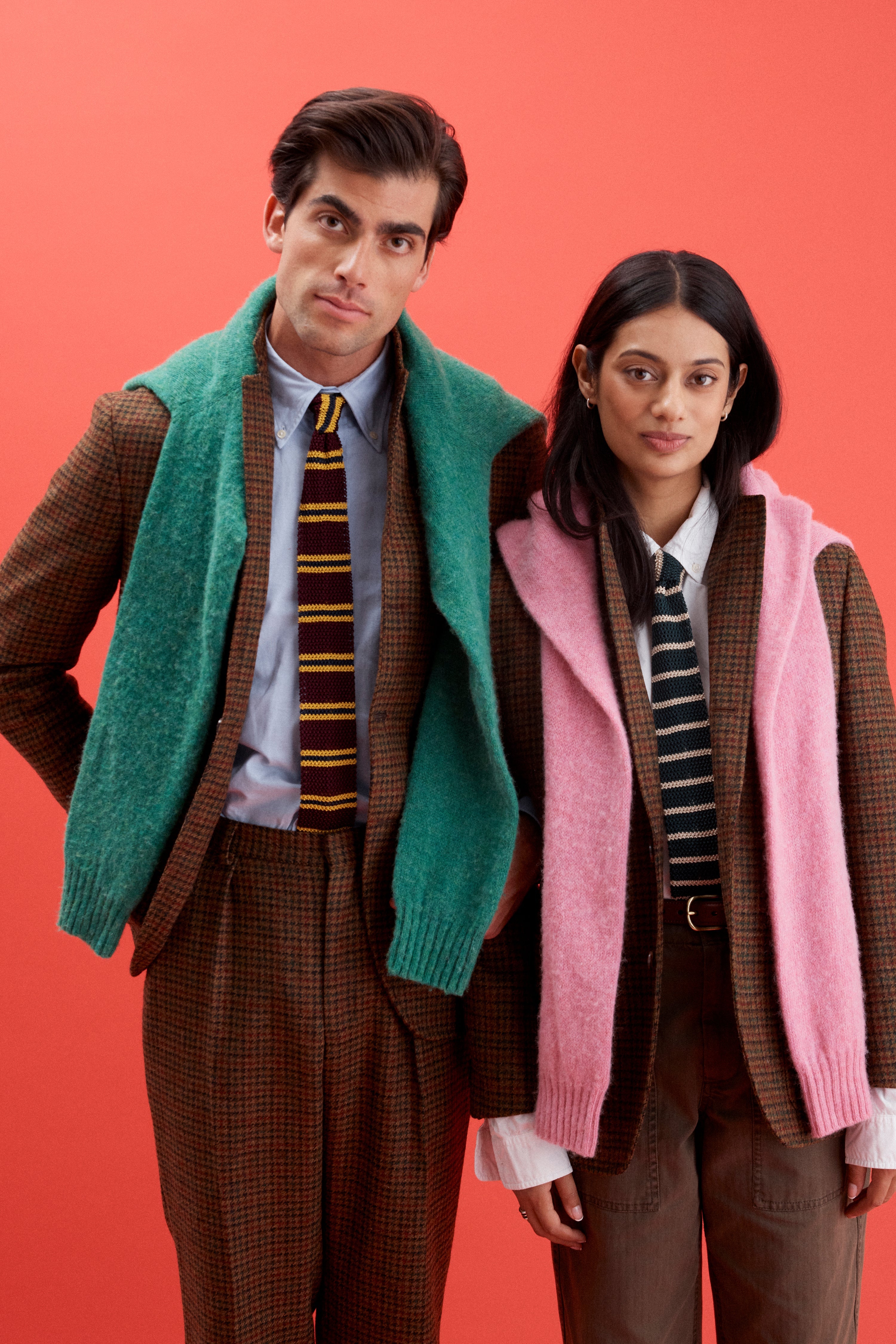 J. Press x Alex Mill Green Bar Stripe Knit Tie