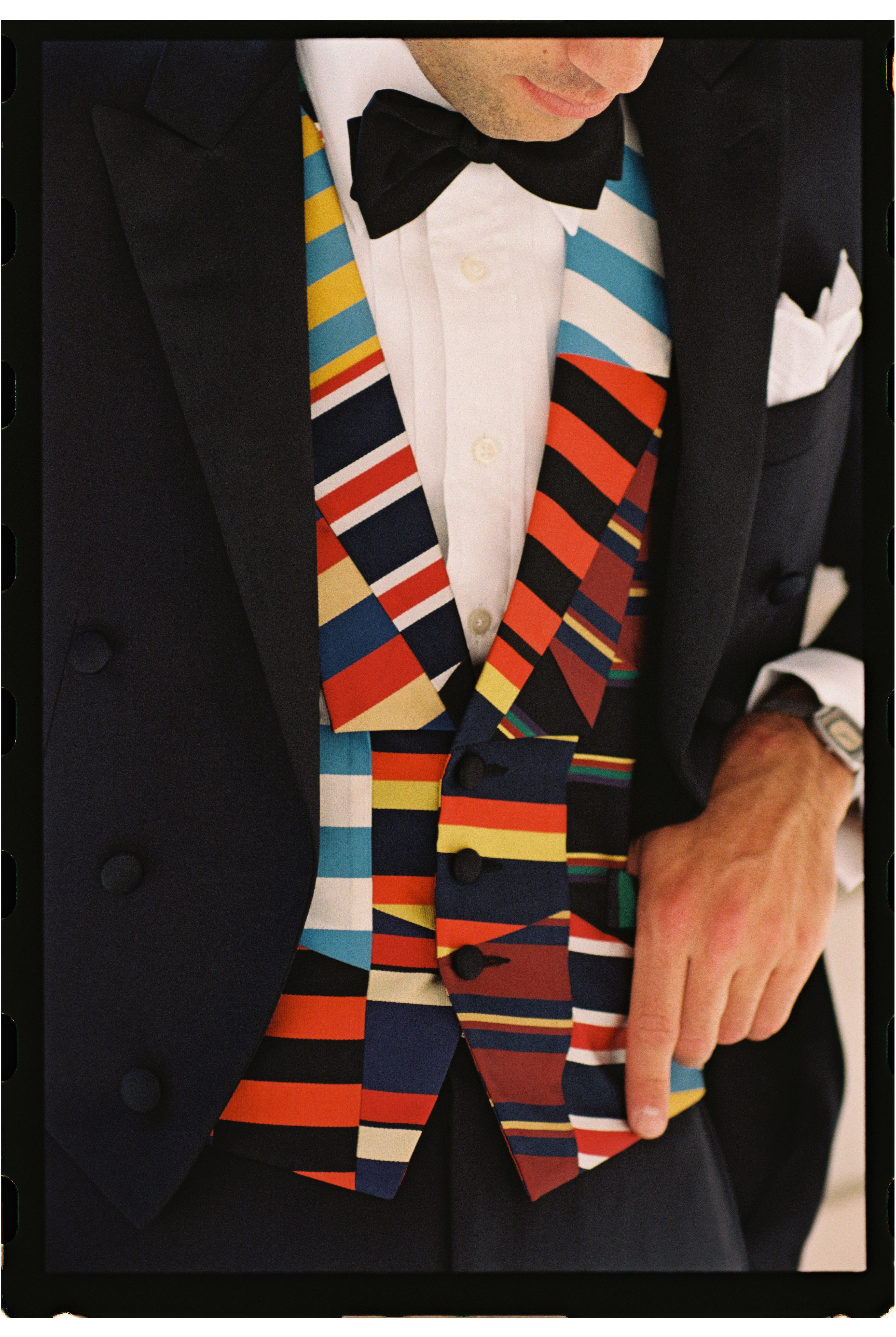 Made-in-USA Patchwork Silk Repp Waistcoat - Custom Make