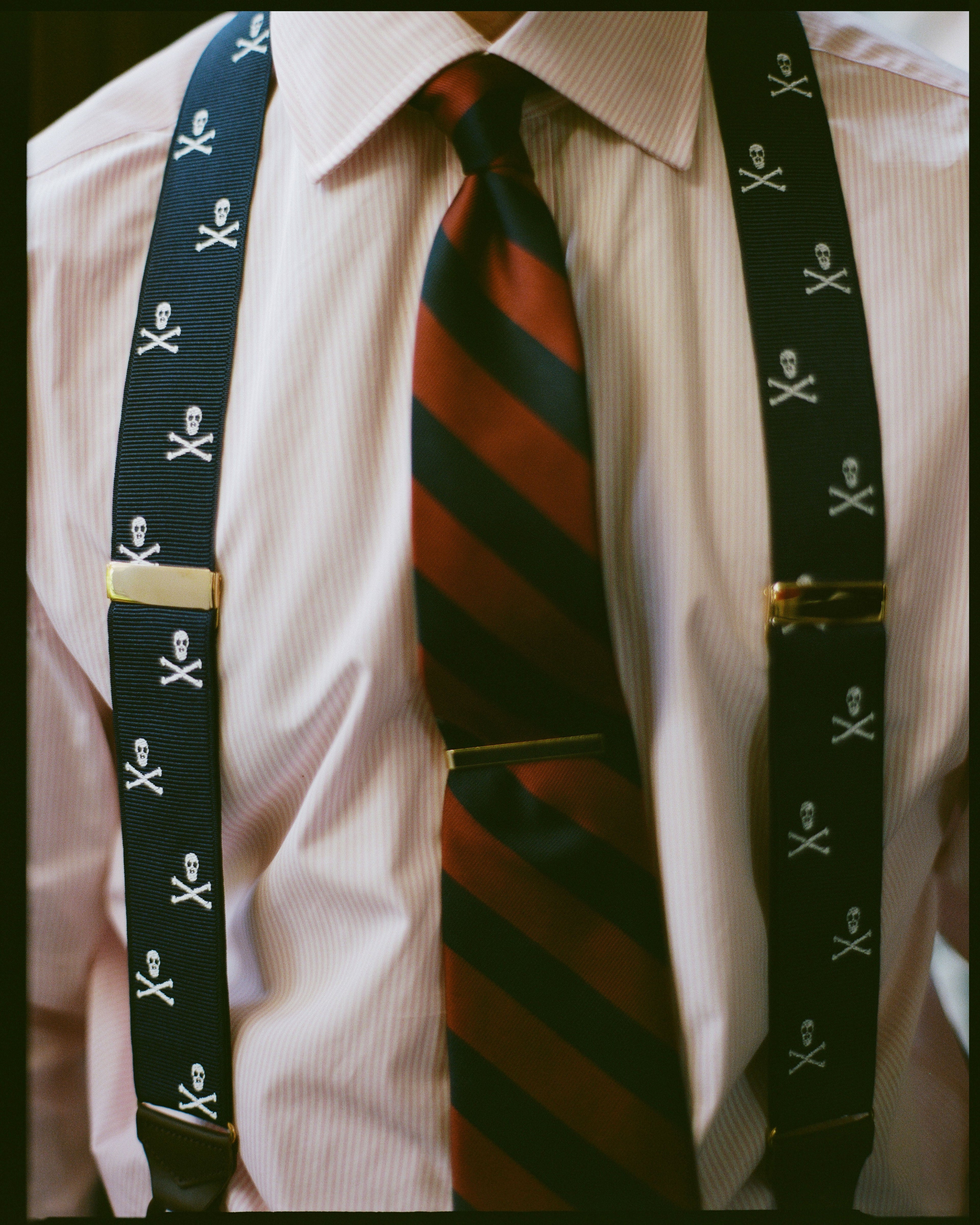 Made-in-USA Thomas Mason Pink Bengal Stripe Spread Collar Dress Shirt - Classic Fit