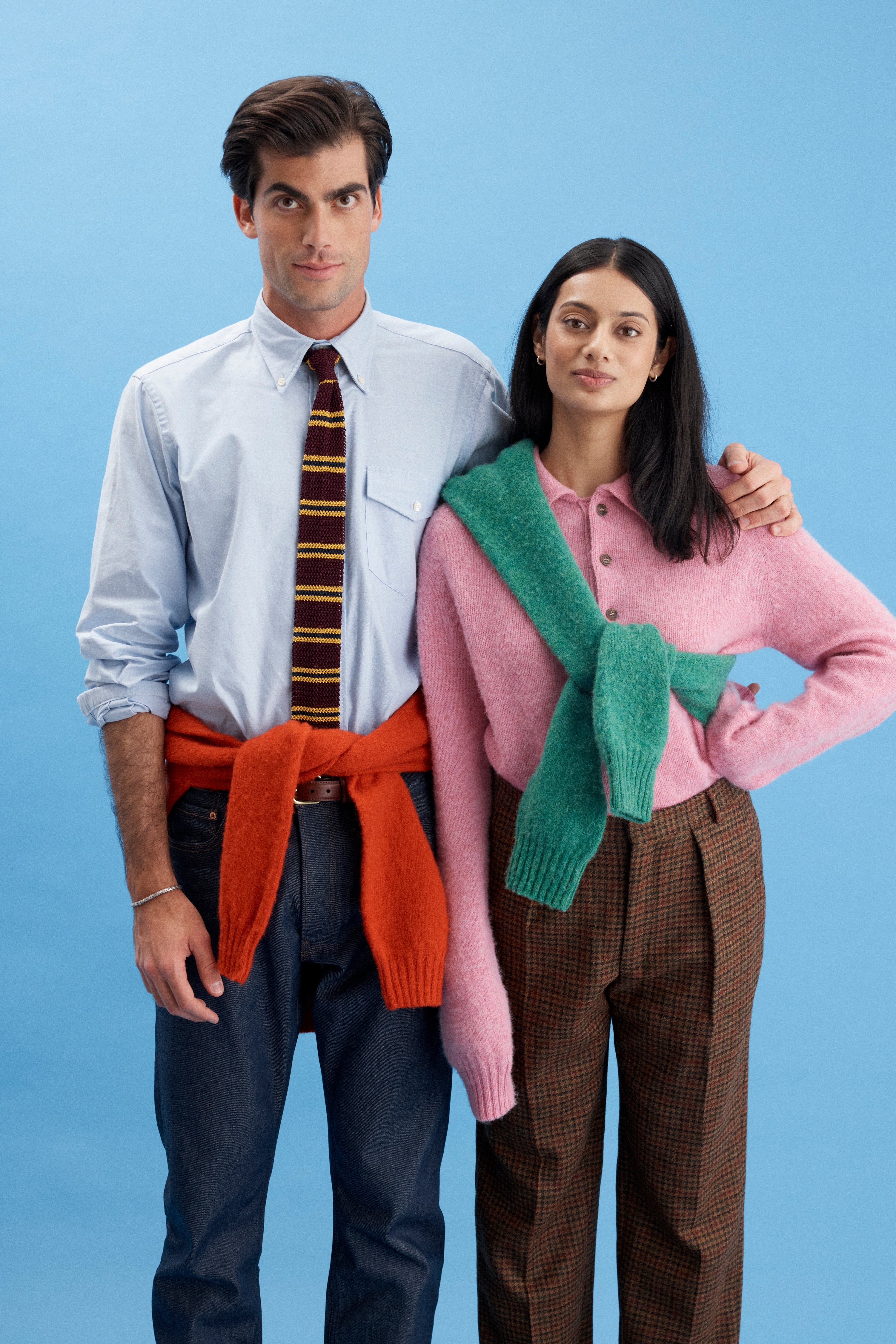 J. Press x Alex Mill Pink Shaggy Dog Polo Sweater - Trim Fit