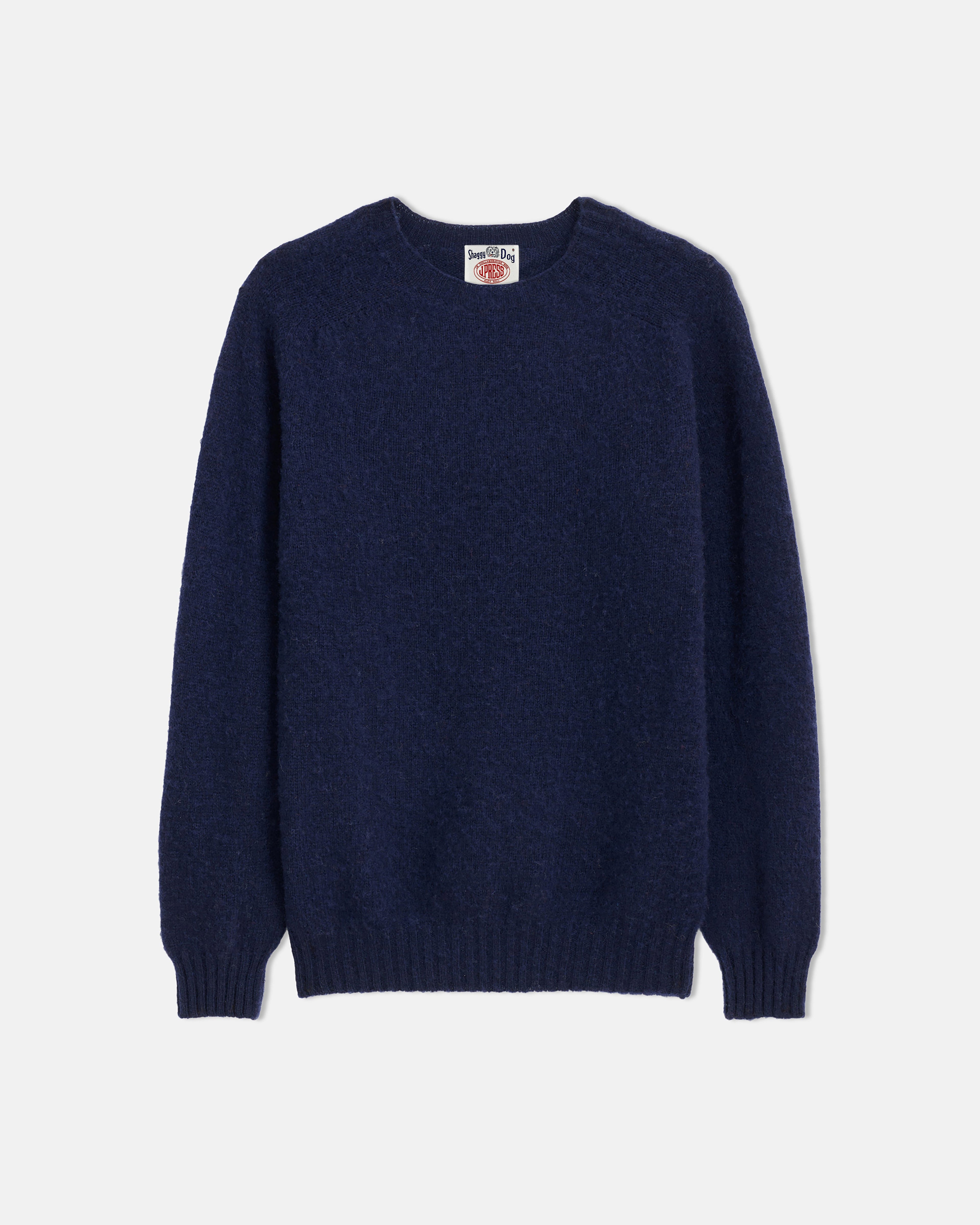 J. Press x Alex Mill Navy Shaggy Dog Sweater -Trim Fit
