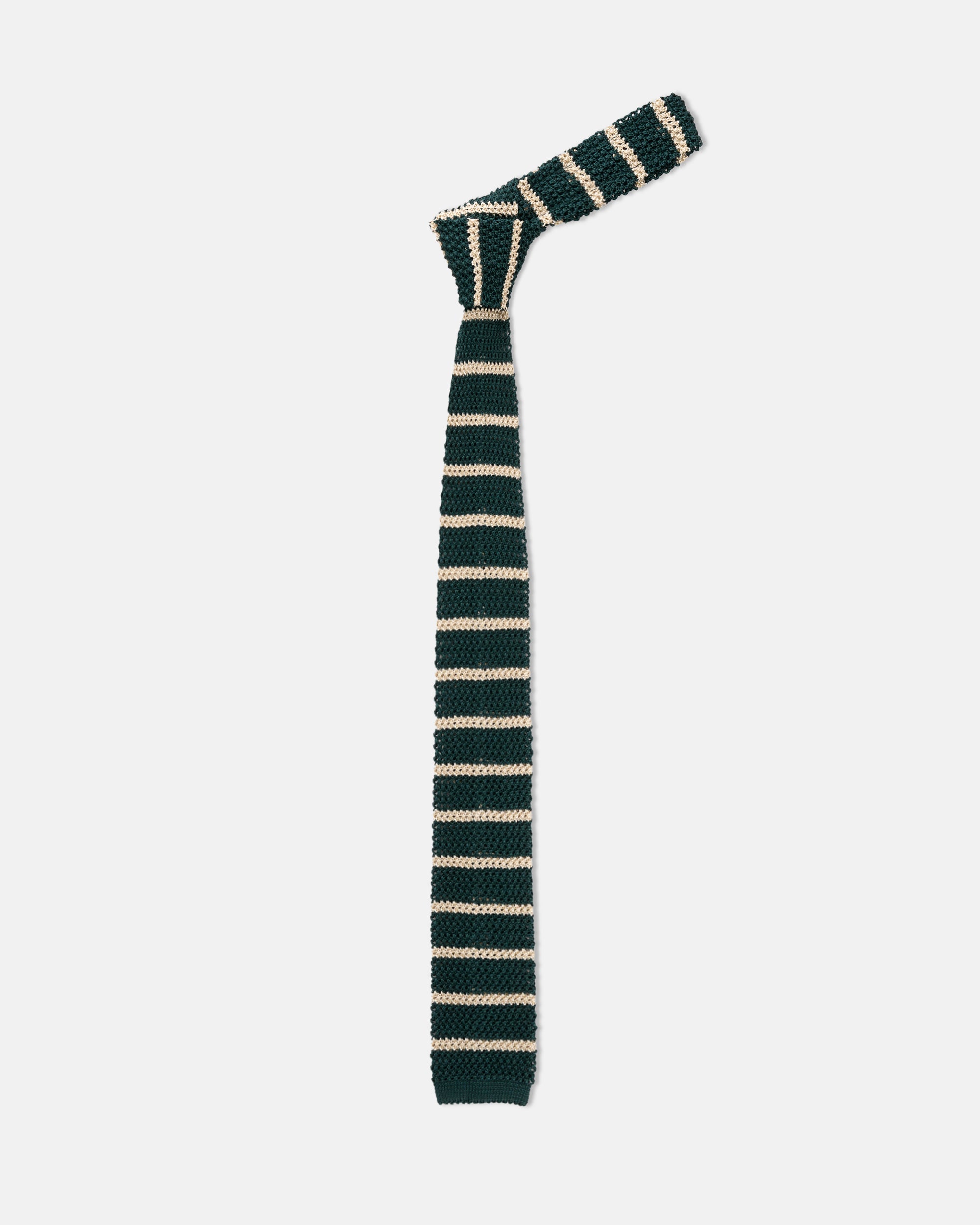 J. Press x Alex Mill Green Bar Stripe Knit Tie