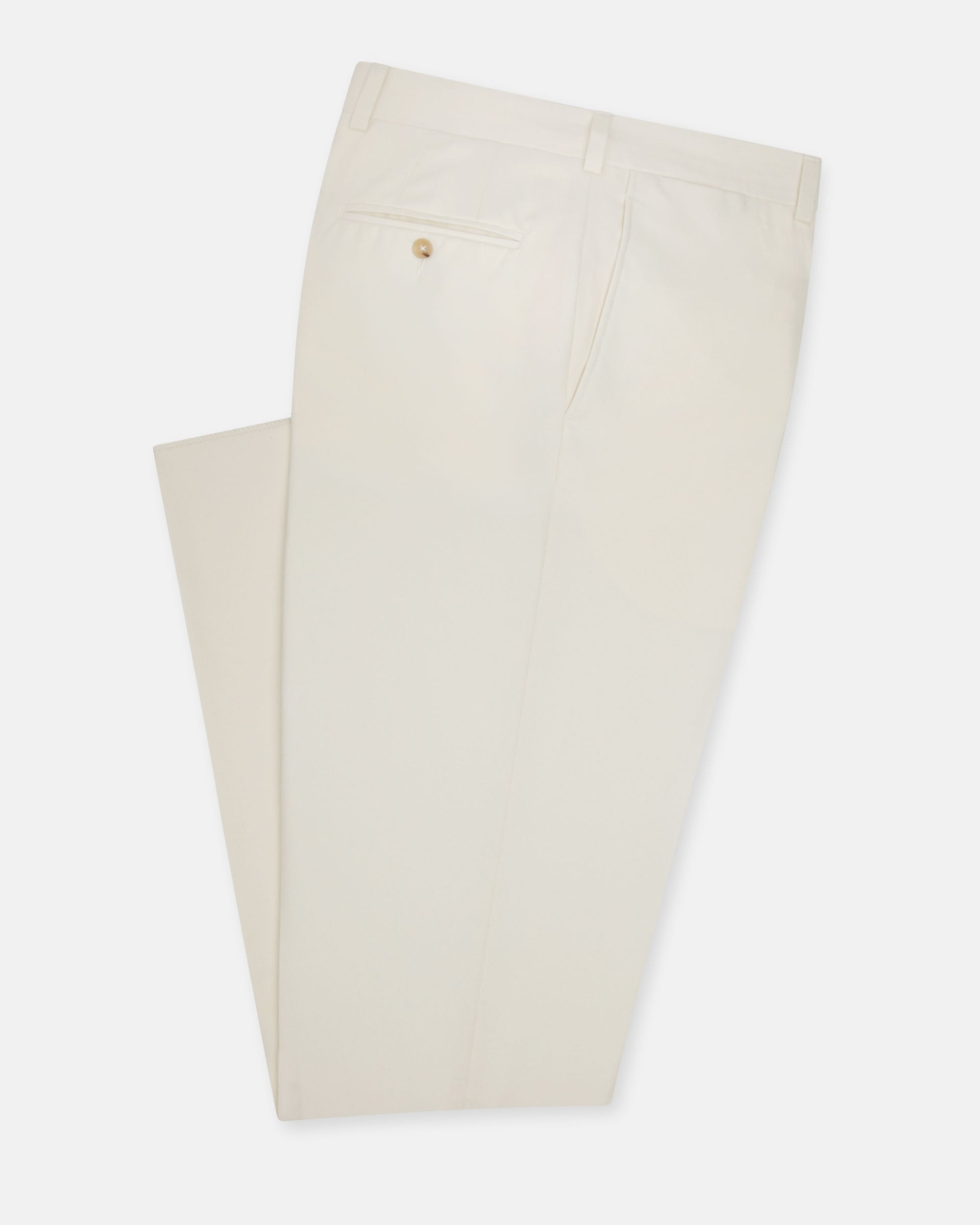 Made-in-Canada White Wool Flannel Trouser