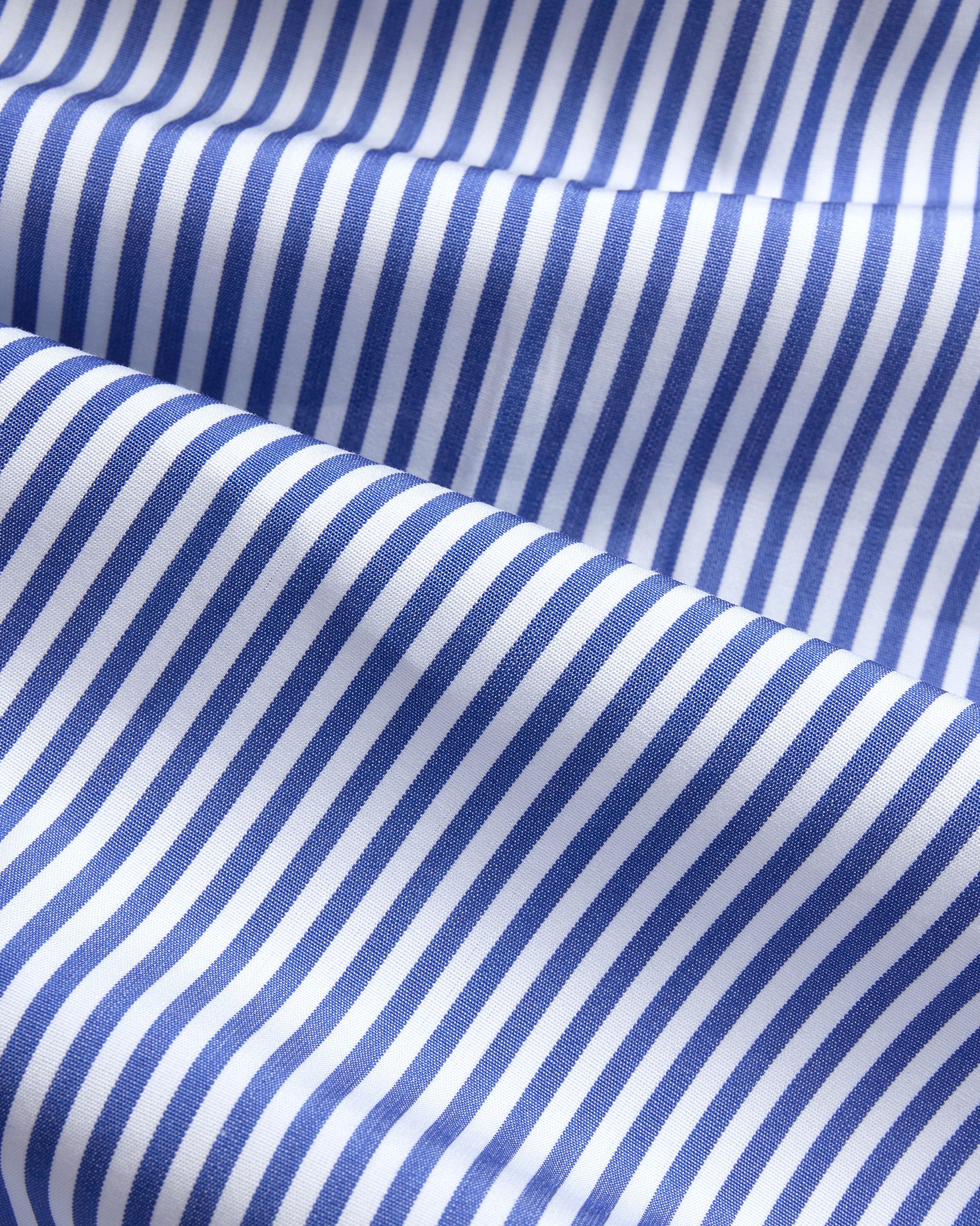 Made-in-USA Thomas Mason Navy Bengal Stripe Spread Collar Dress Shirt - Classic Fit