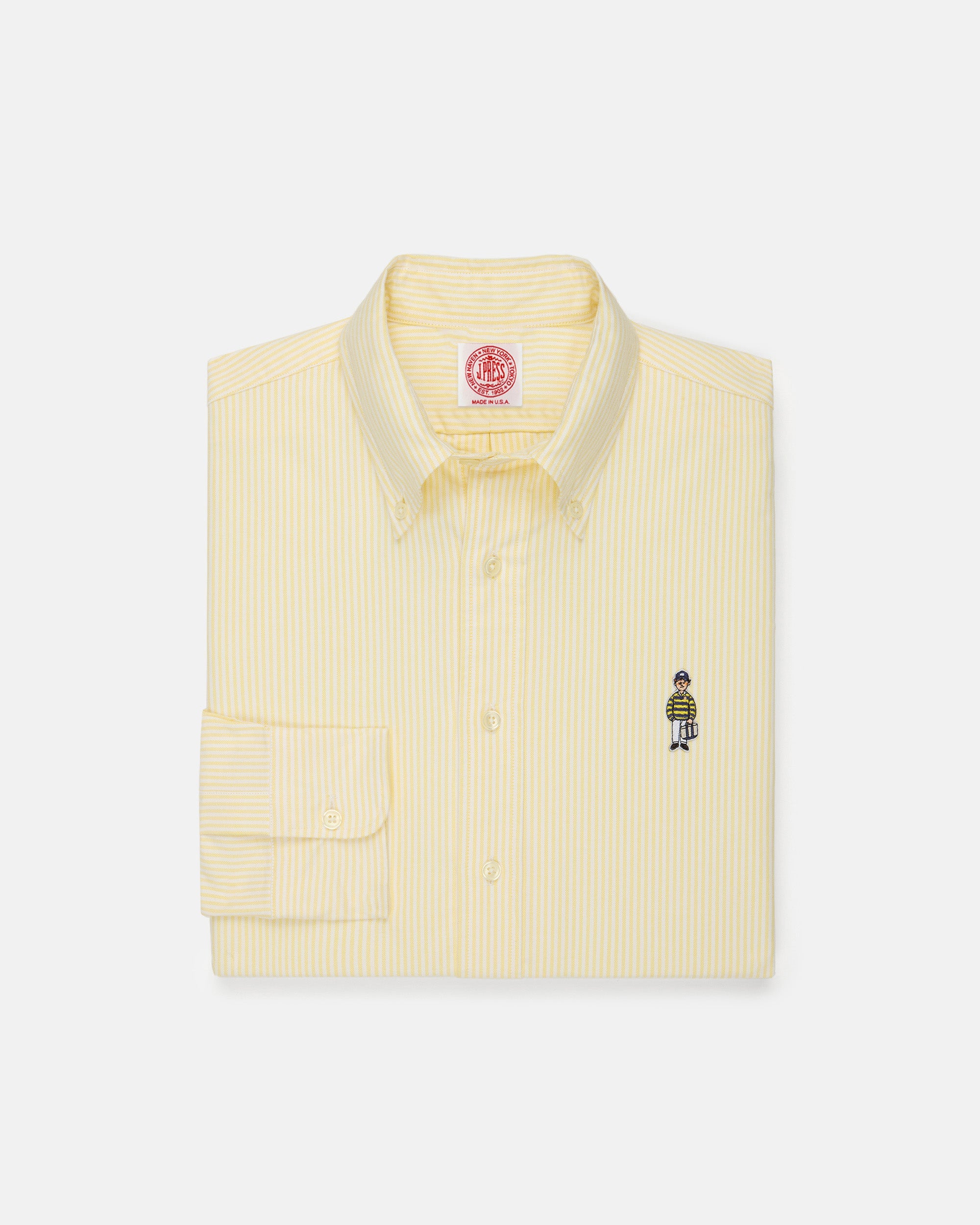 Made-in-USA "Ivy Guy" Yellow University Stripe Oxford Cloth Shirt