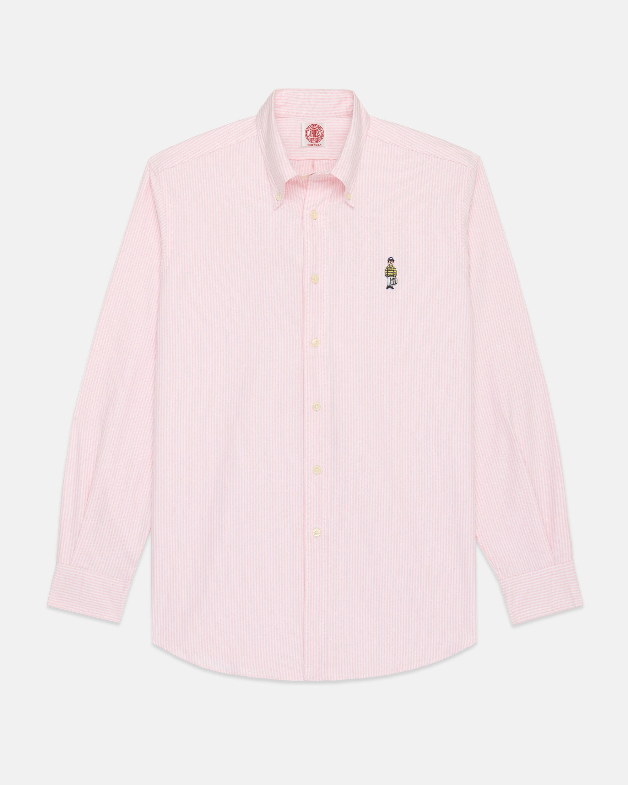 Made-in-USA "Ivy Guy" Pink University Stripe Oxford Cloth Shirt