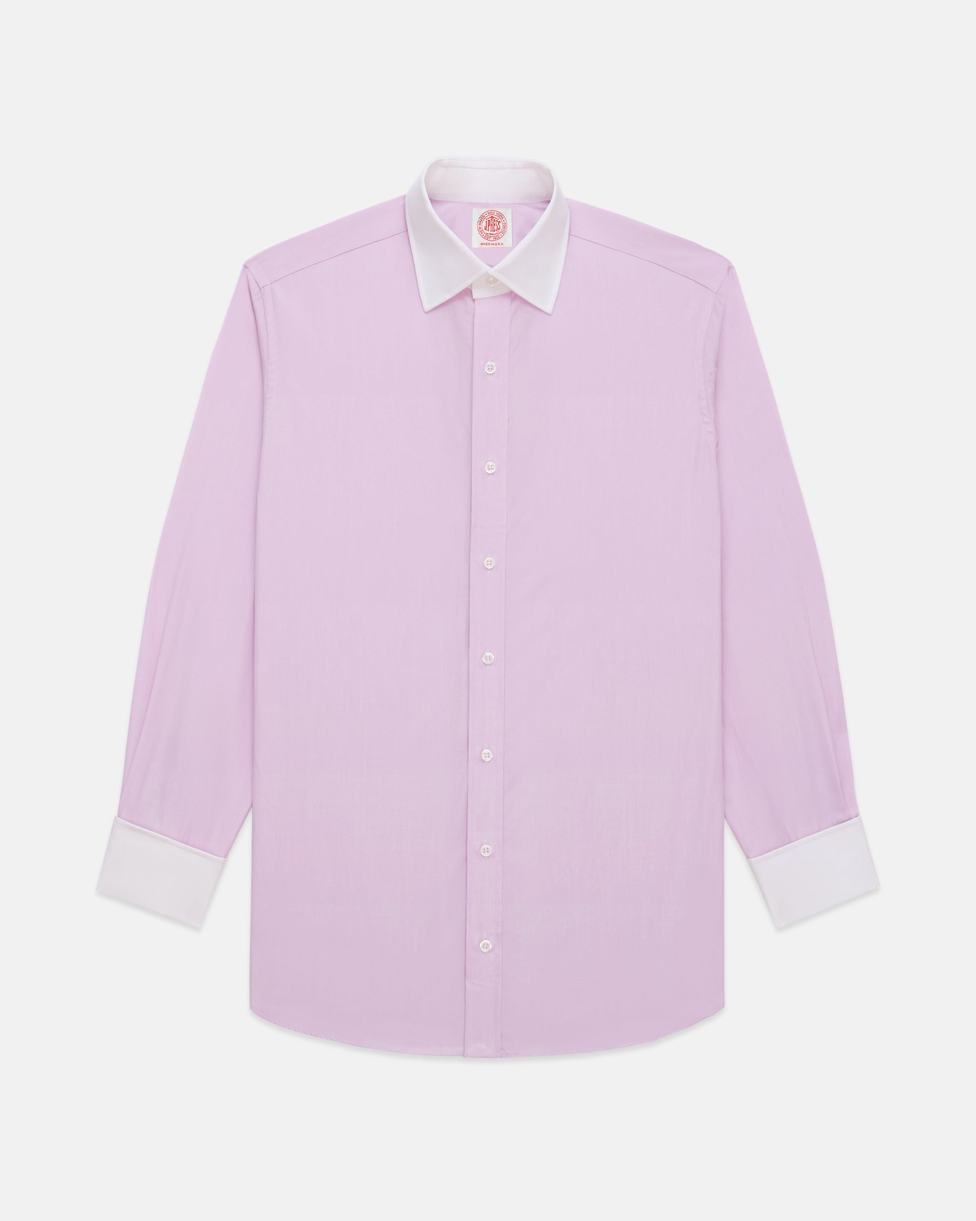 Made-in-USA Thomas Mason Pink Contrast Collar French Cuff Dress Shirt - Classic Fit