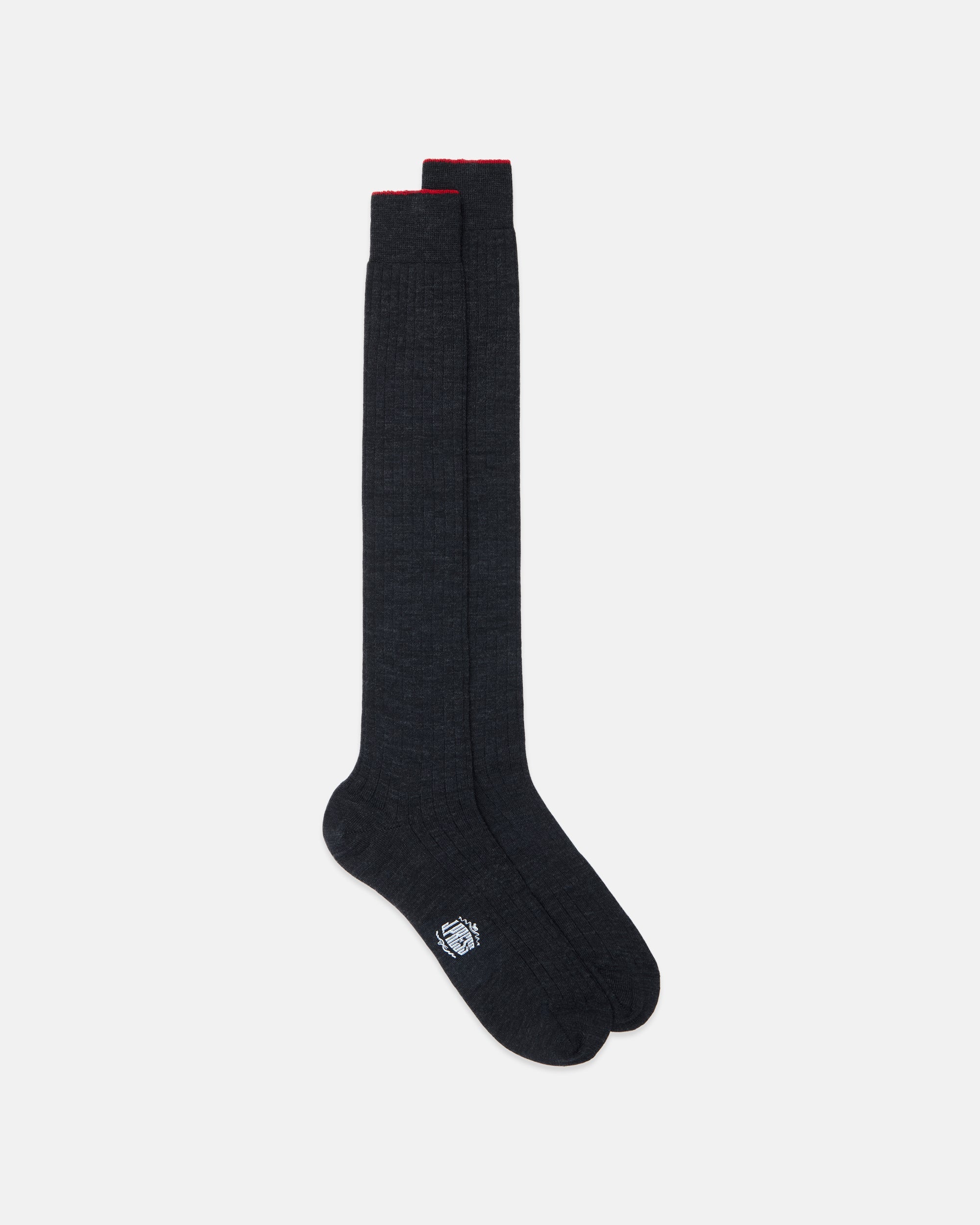 Made-in-Italy Charcoal Over-the-Calf Merino Wool Socks