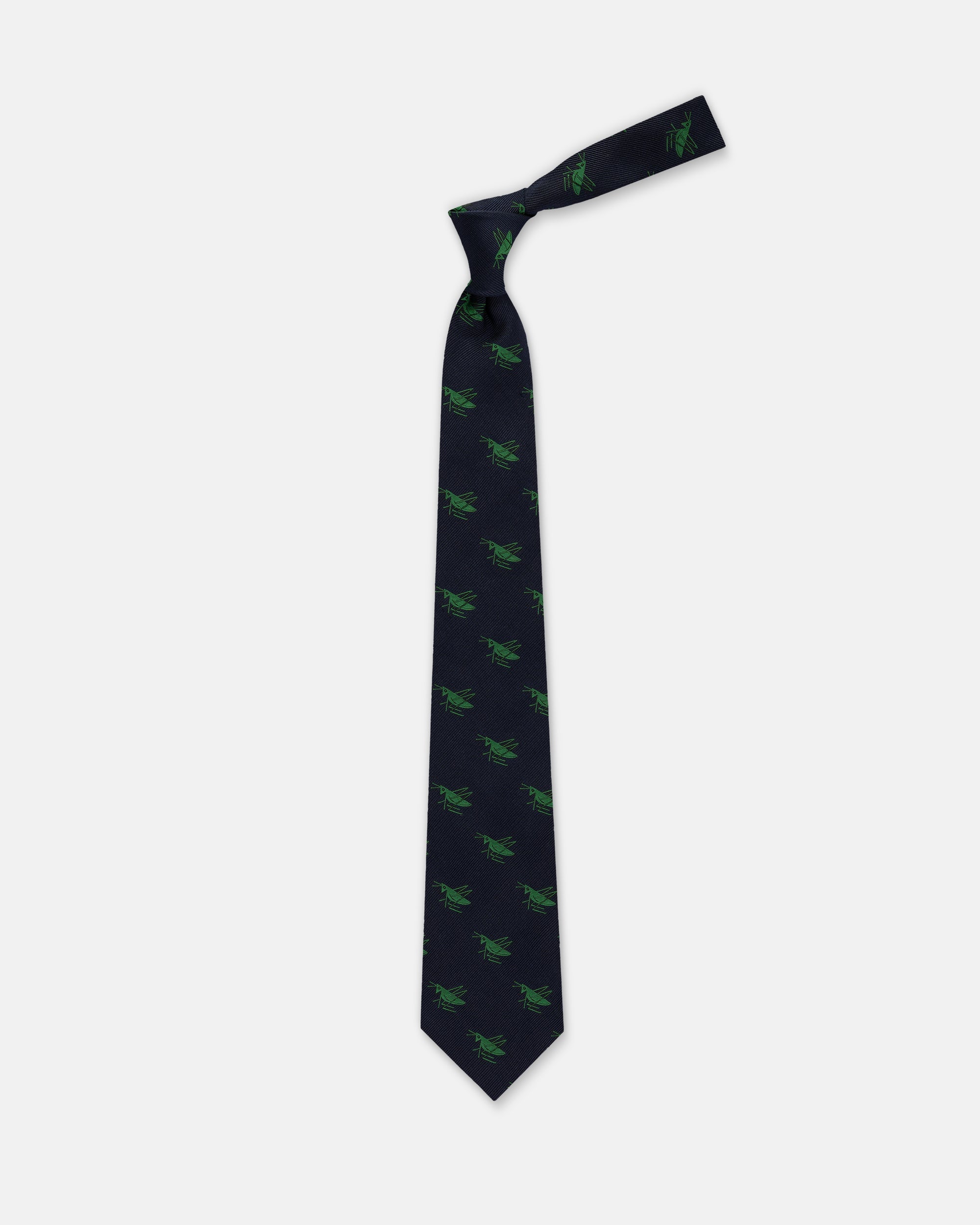 Made-in-England Navy with Kelly Grasshoppers Club Tie