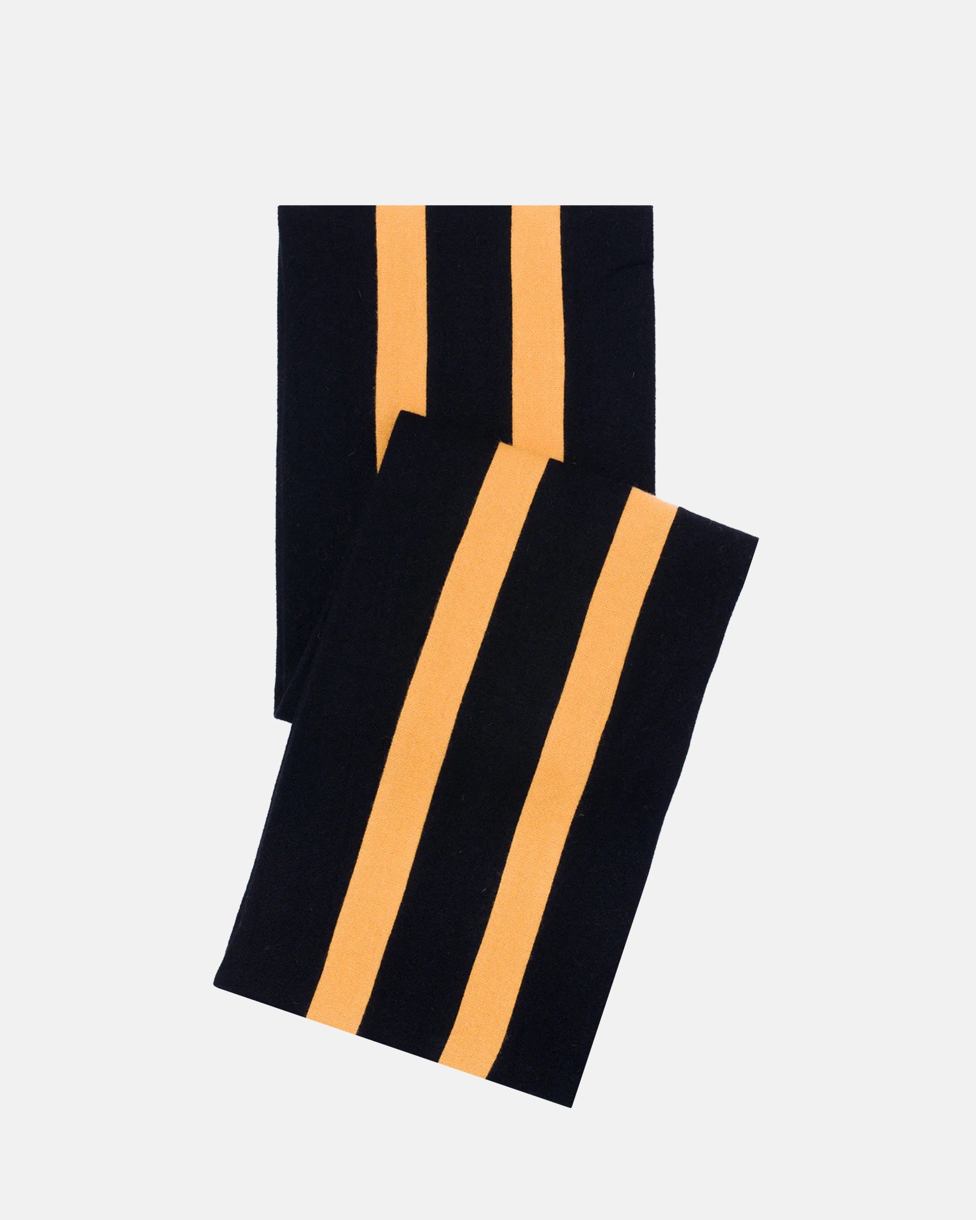 Made-in-England Black & Double Orange Wool Schoolboy Muffler
