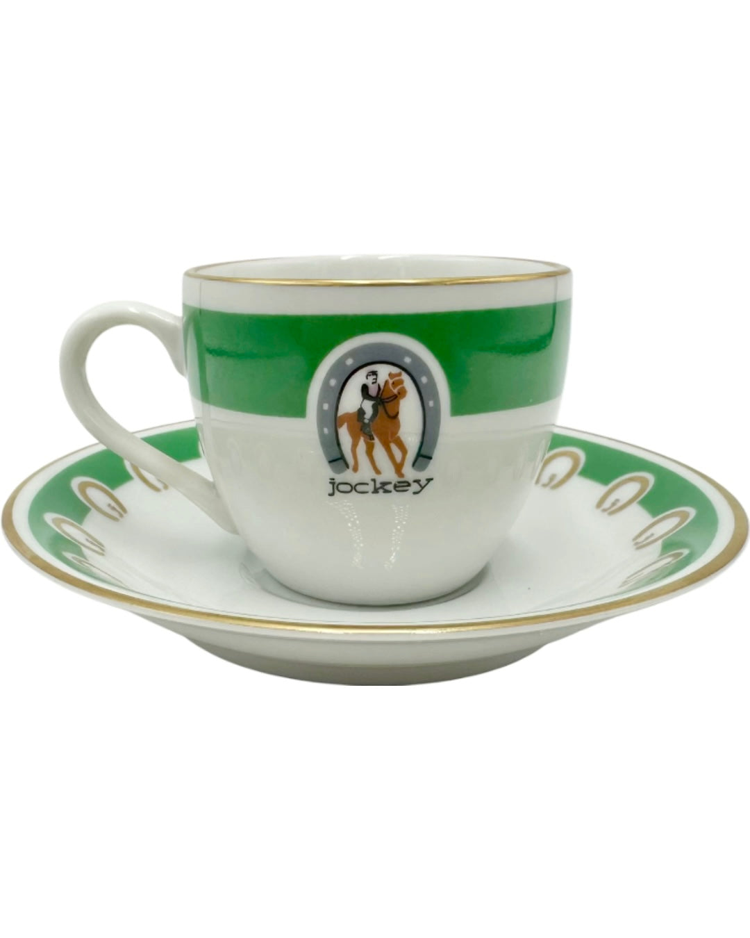 Vintage Jockey Restaurant Madrid Equestrian Demitasse Cup & Saucer