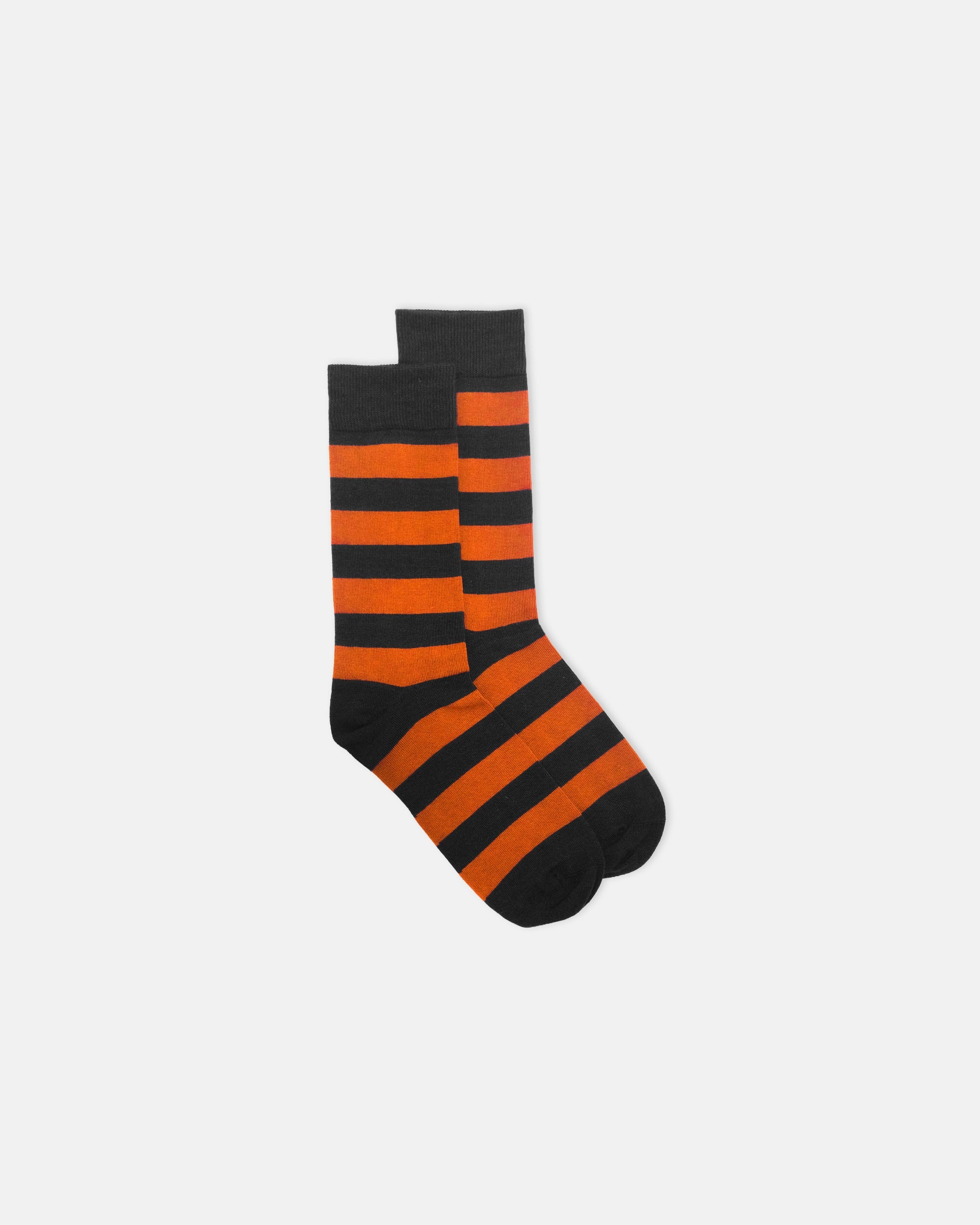 Black & Orange Hoop Stripe Cotton Socks