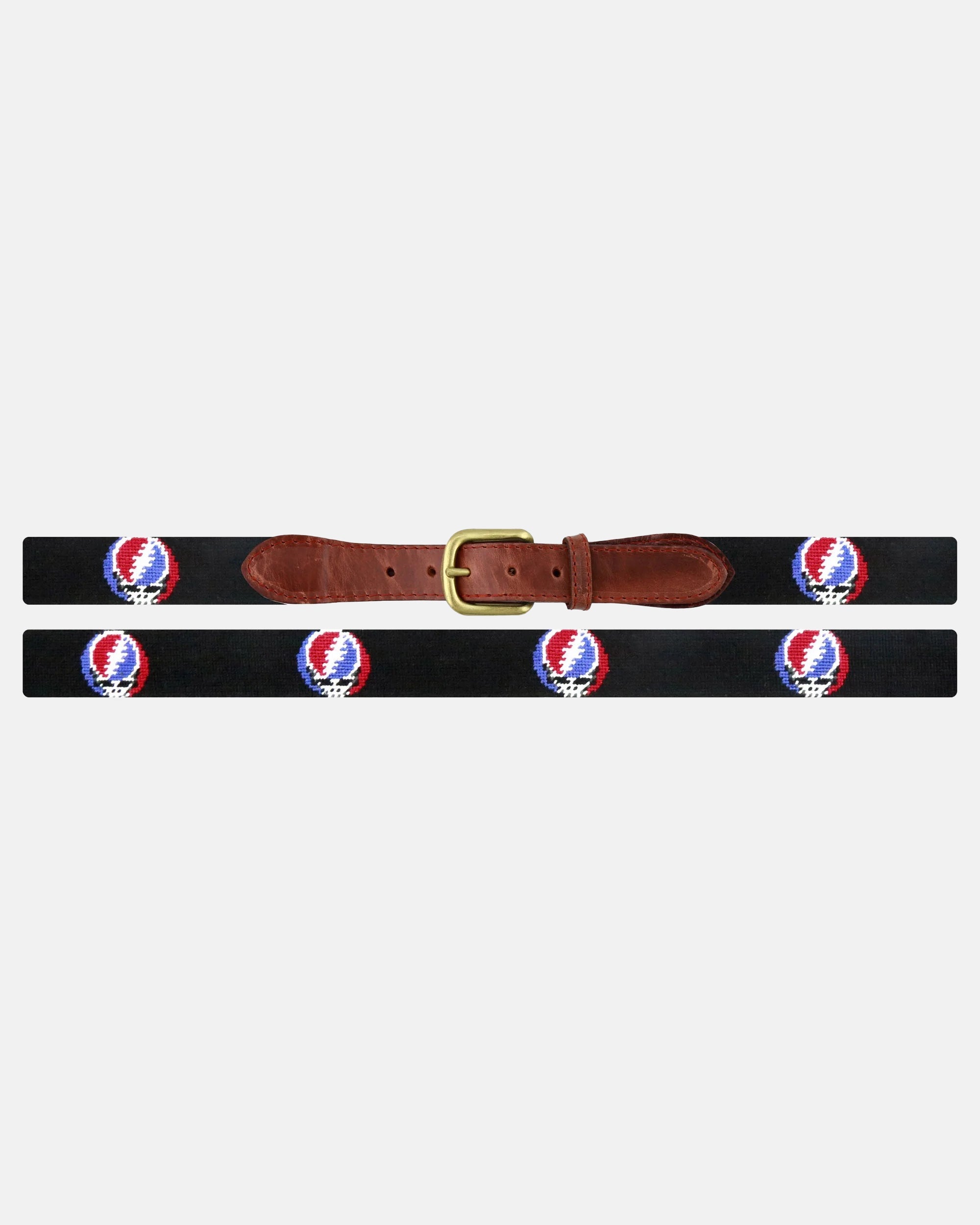 Steal Your Face Black Needlepoint Belt
