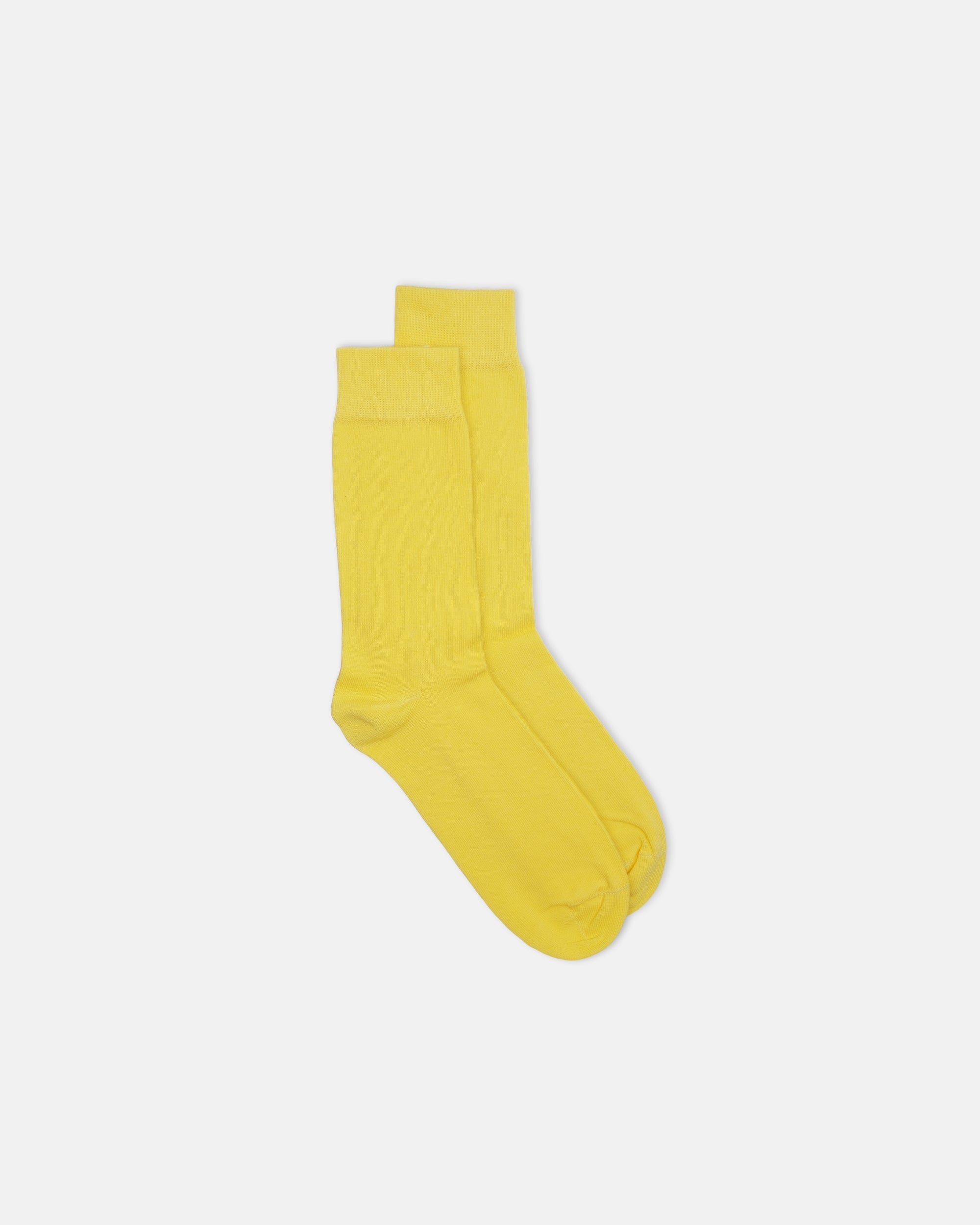 Solid Yellow Cotton Socks