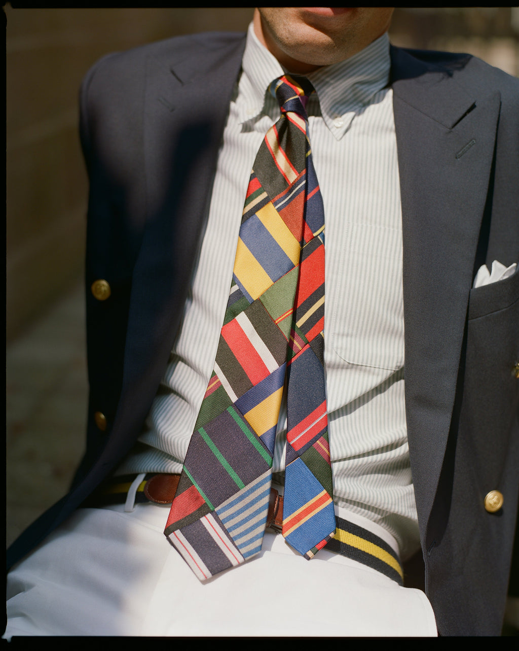Made-in-USA Patchwork Stripe Tie