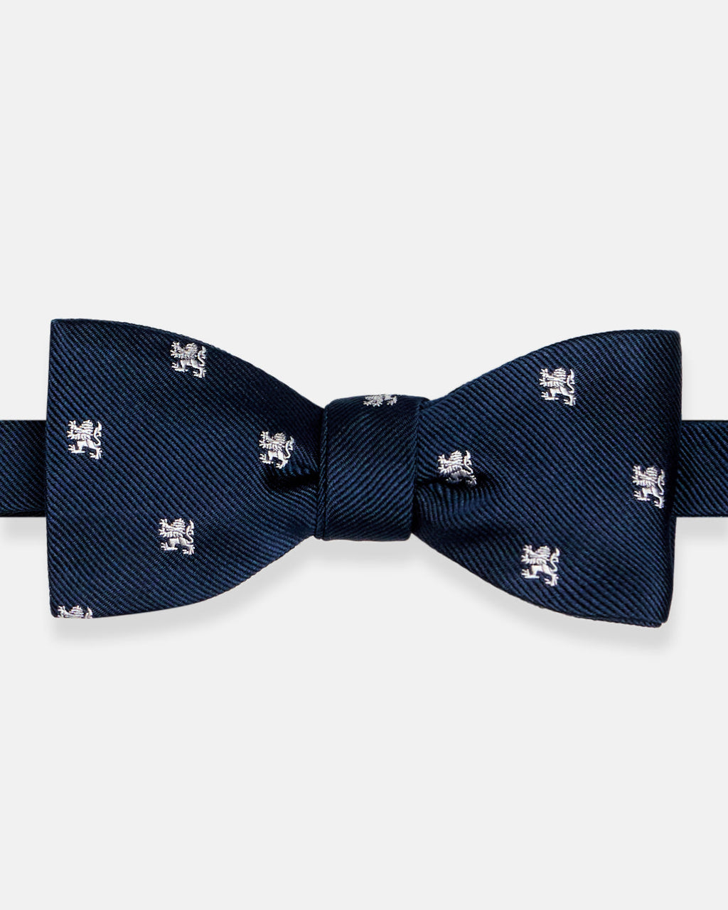 Made-in-England Navy Griffin Navy Club Bow Tie