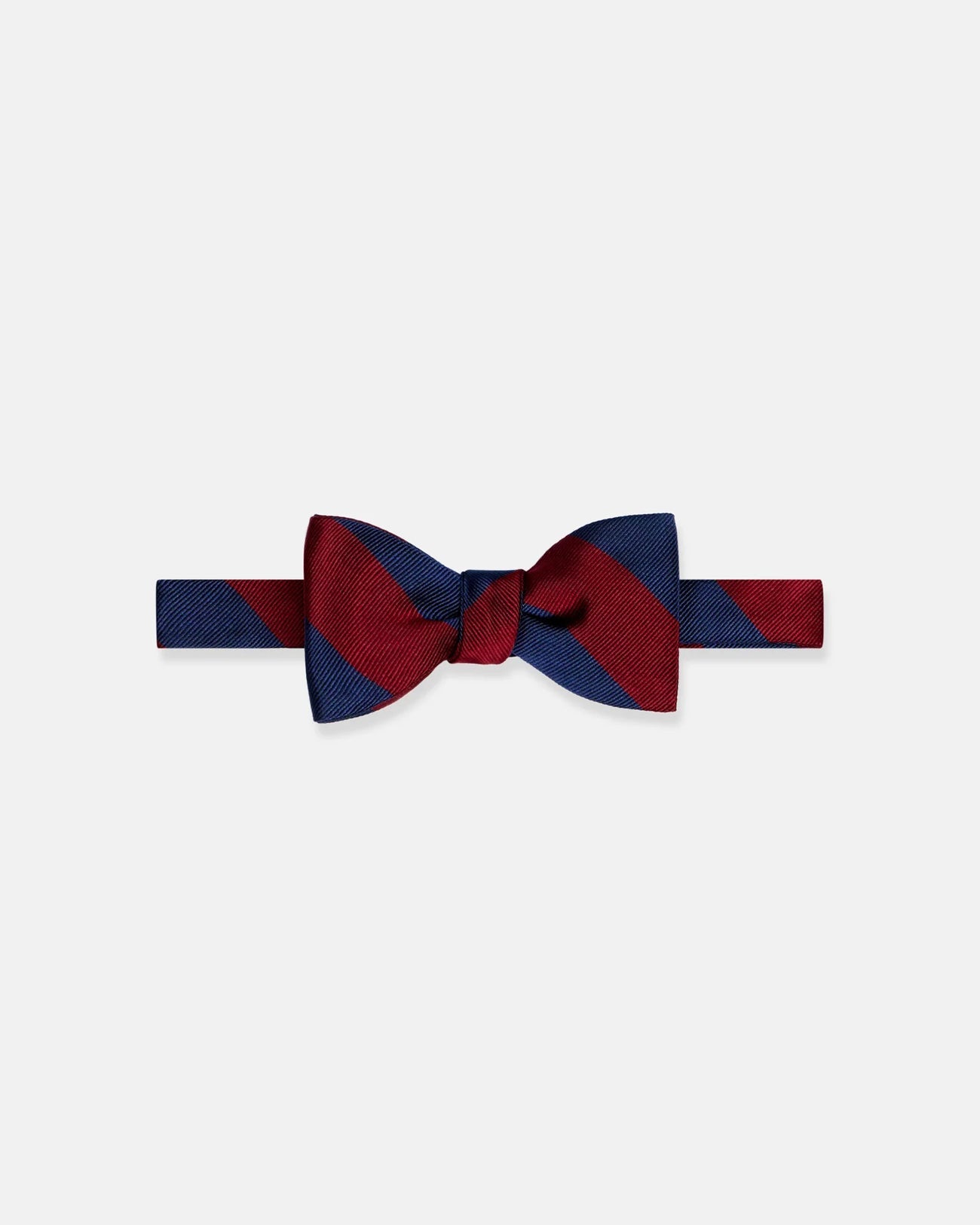 Made-in-USA Navy & Burgundy Guard Stripe Silk Repp Bow Tie