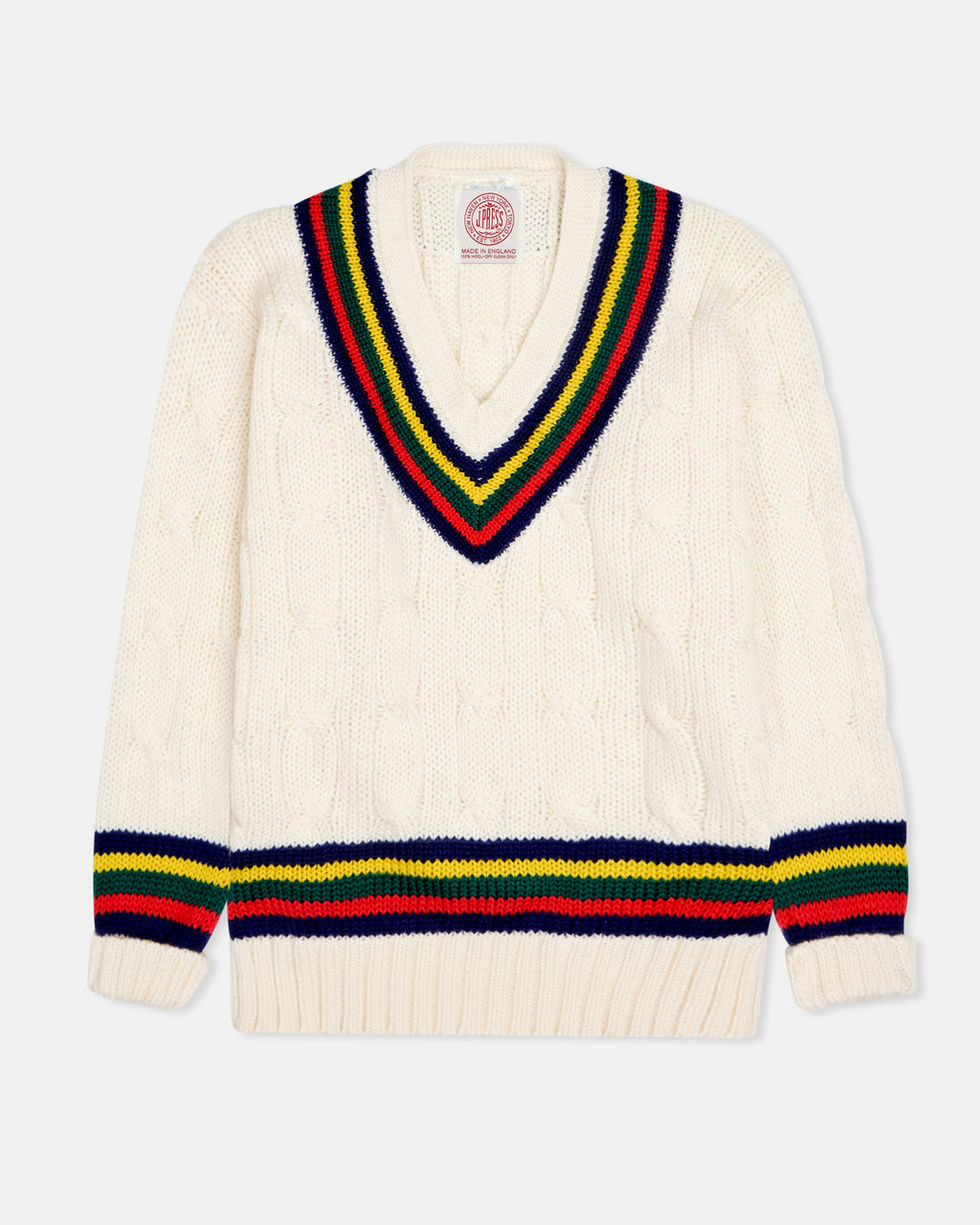 Made-in-England Cableknit Cricket Sweater