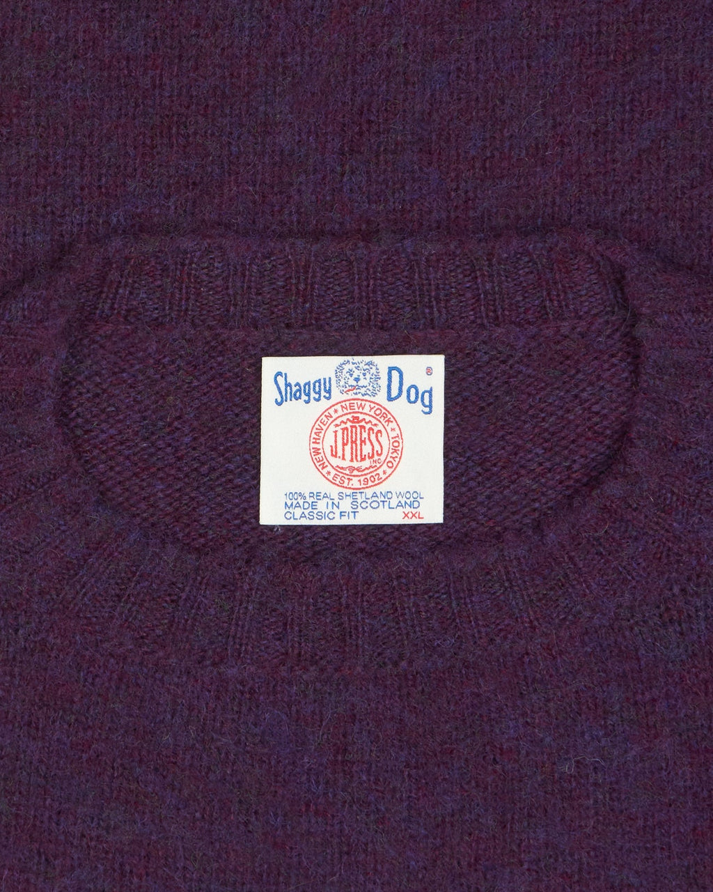 Made-in-Scotland Purple Shaggy Dog Sweater - Classic Fit