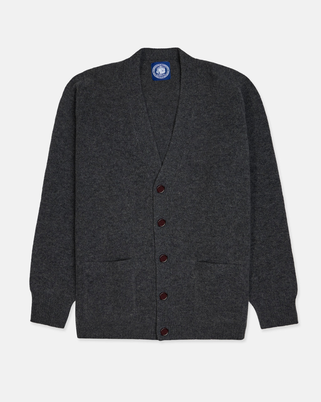 Charcoal Lambswool Cardigan Sweater