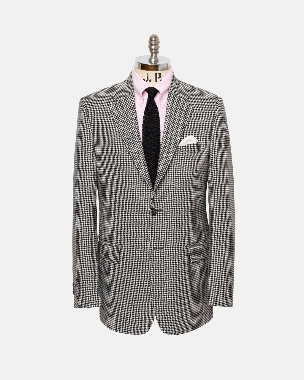 Made-in-Canada Black & White Houndstooth Cashmere Sport Coat - Custom Make