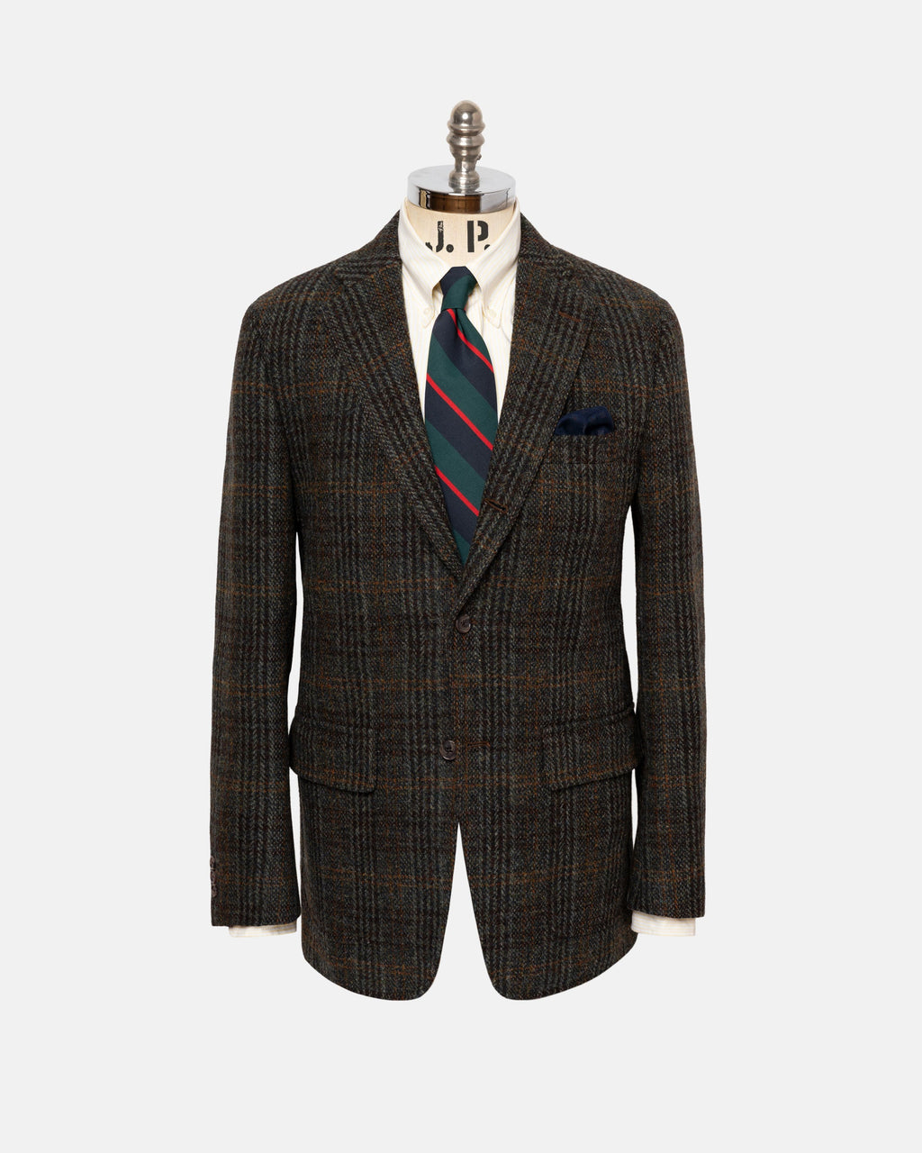 Made-in-USA Olive Plaid Harris Tweed Sport Coat - Custom Make
