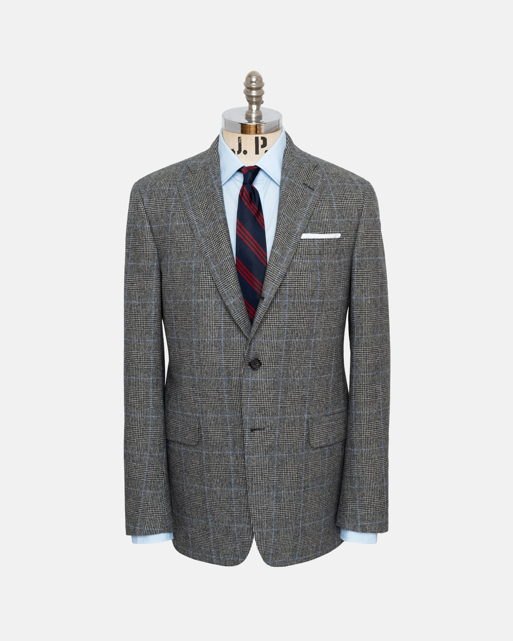 Made-in-USA Black & White Prince-of-Wales Fox Flannel Suit - Custom Make
