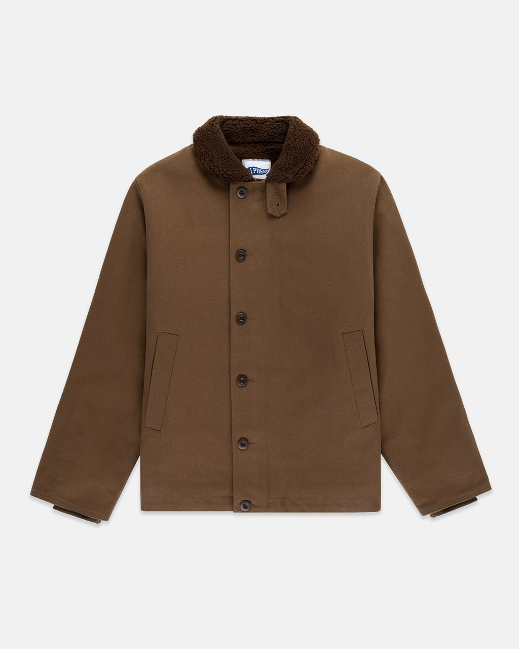 Olive Fleece-lined Canvas Deck Jacket