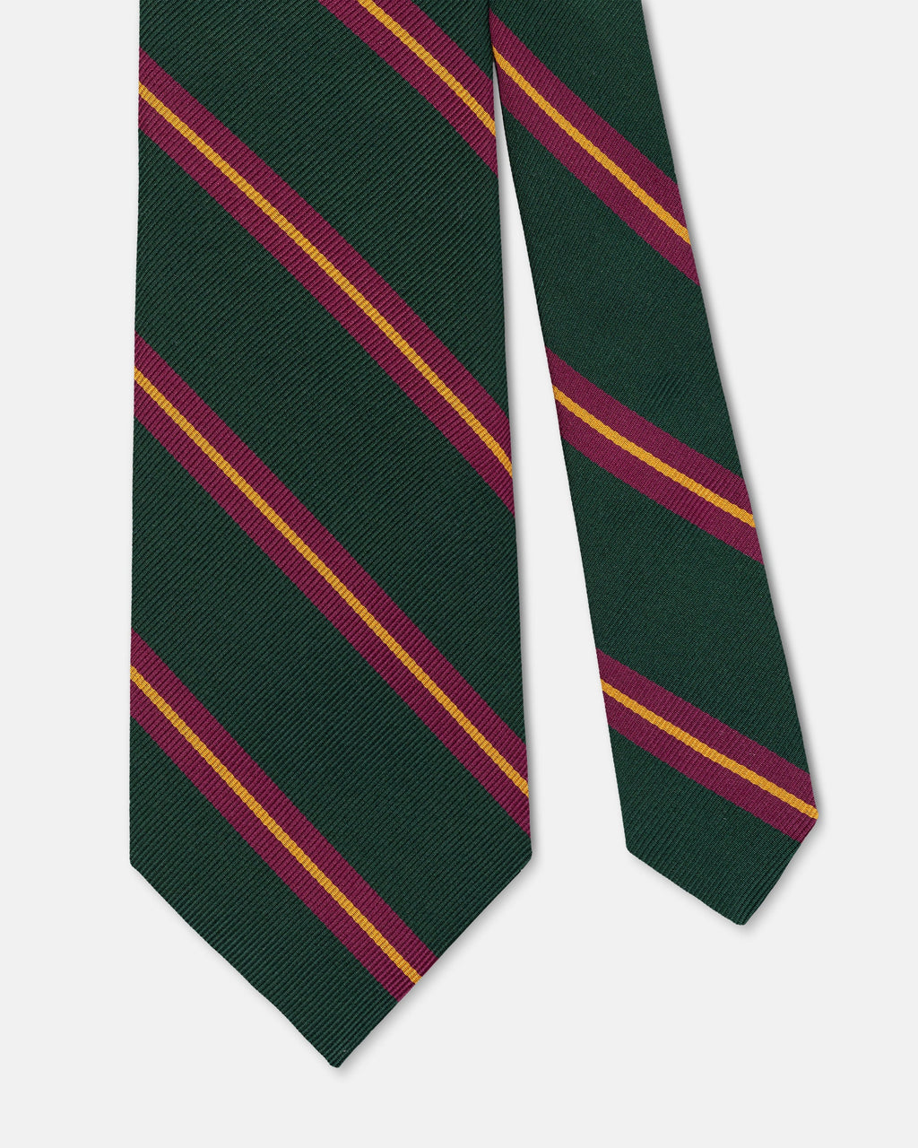 Made-in-USA Green, Purple, & Gold Stripe Repp Tie