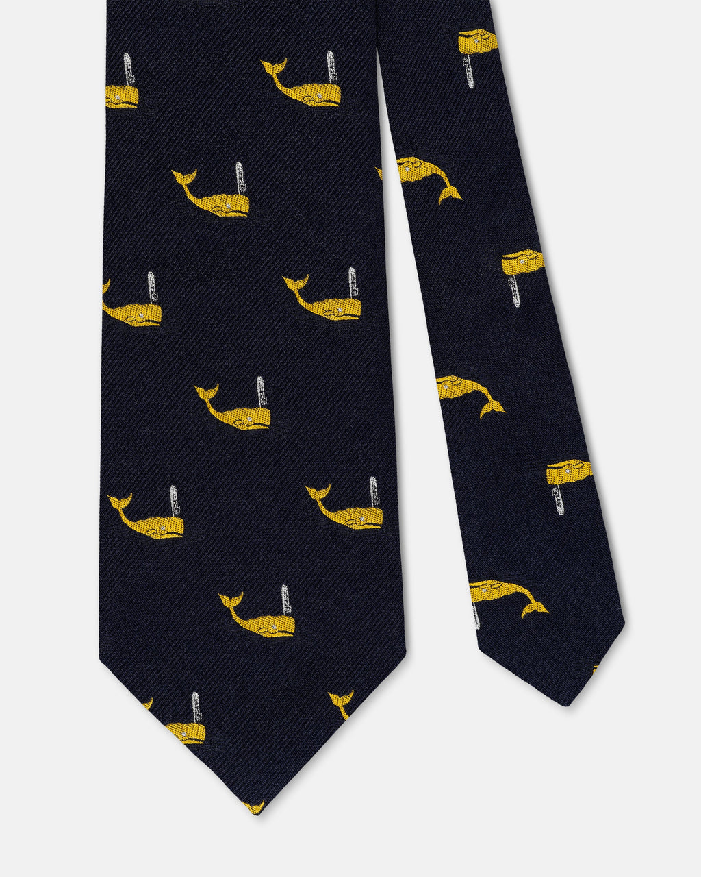 Made-in-USA Navy Whales Club Tie