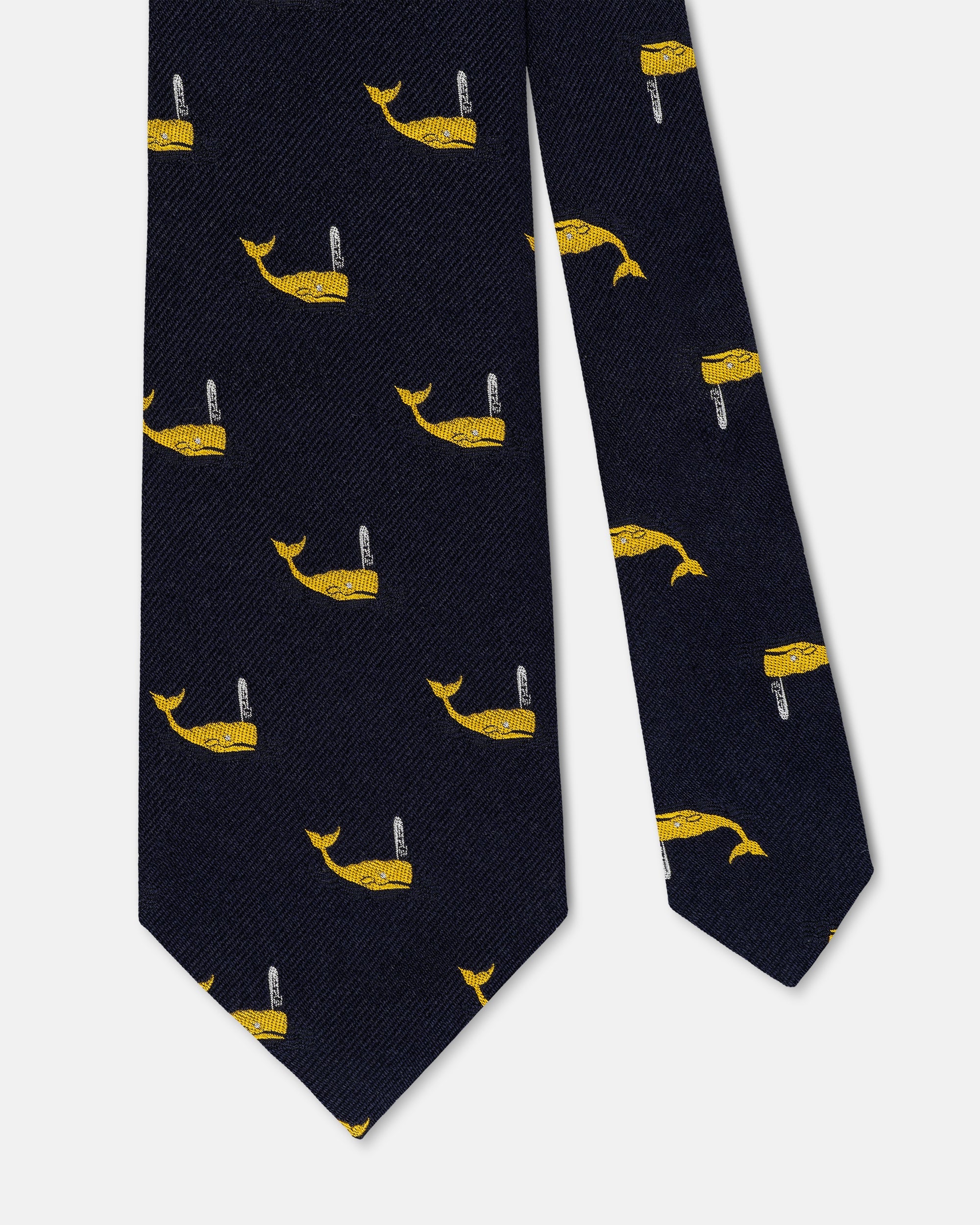 Made-in-USA Navy Whales Club Tie
