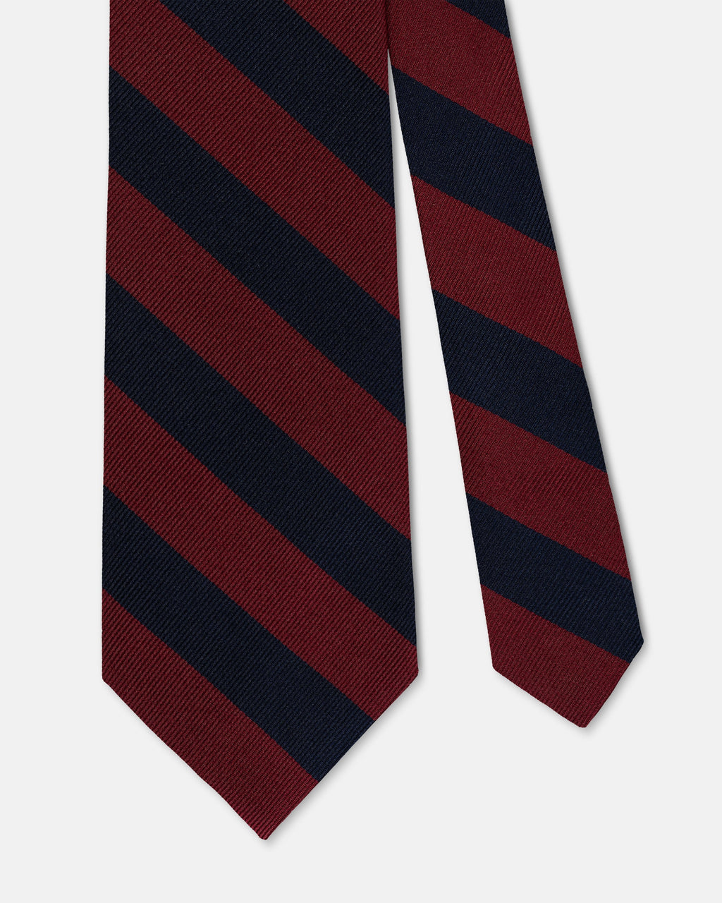 Made-in-USA Navy & Burgundy Guard Stripe Silk Repp Tie
