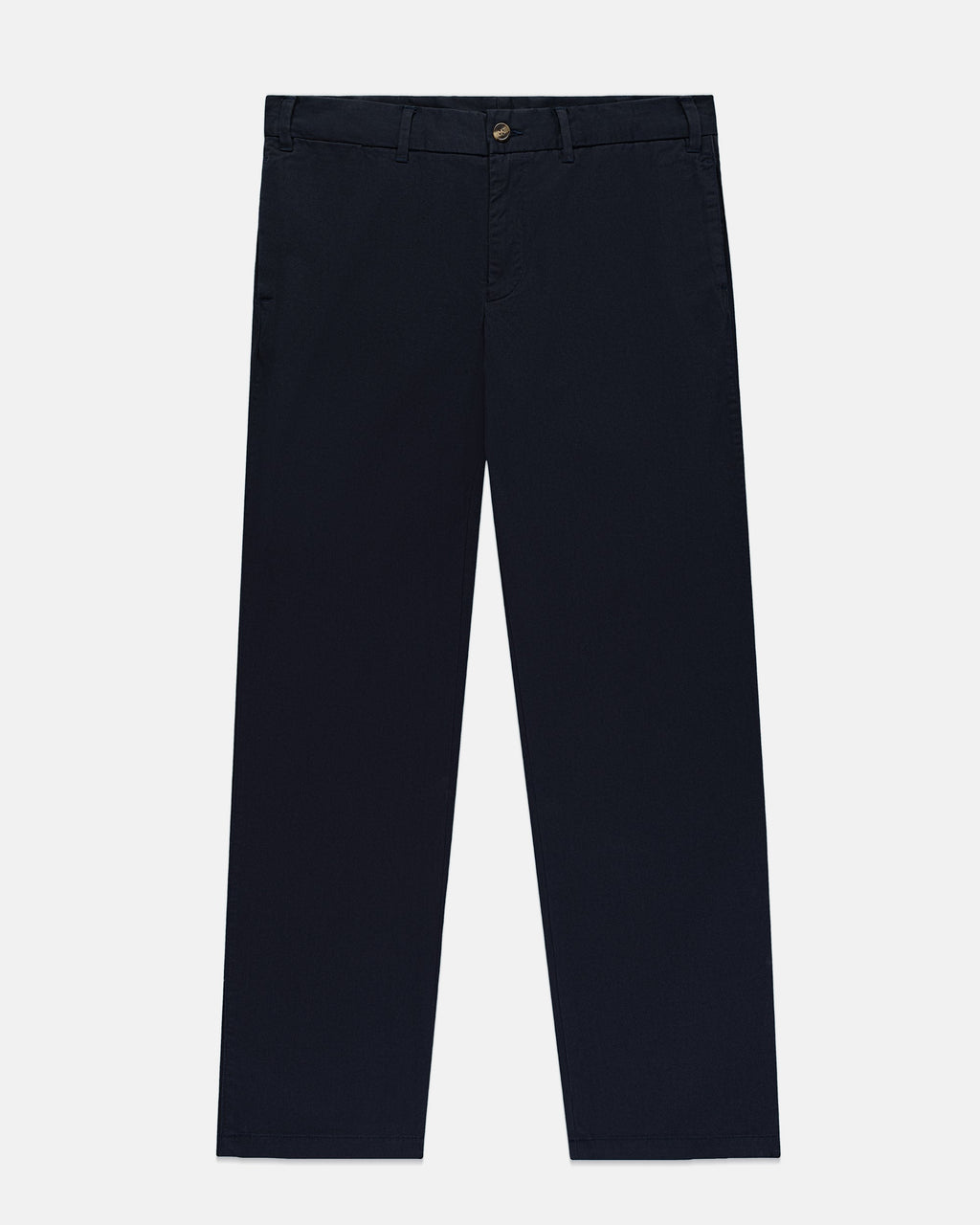Navy Cinch-Back Cotton Chino Trouser - Trim Fit