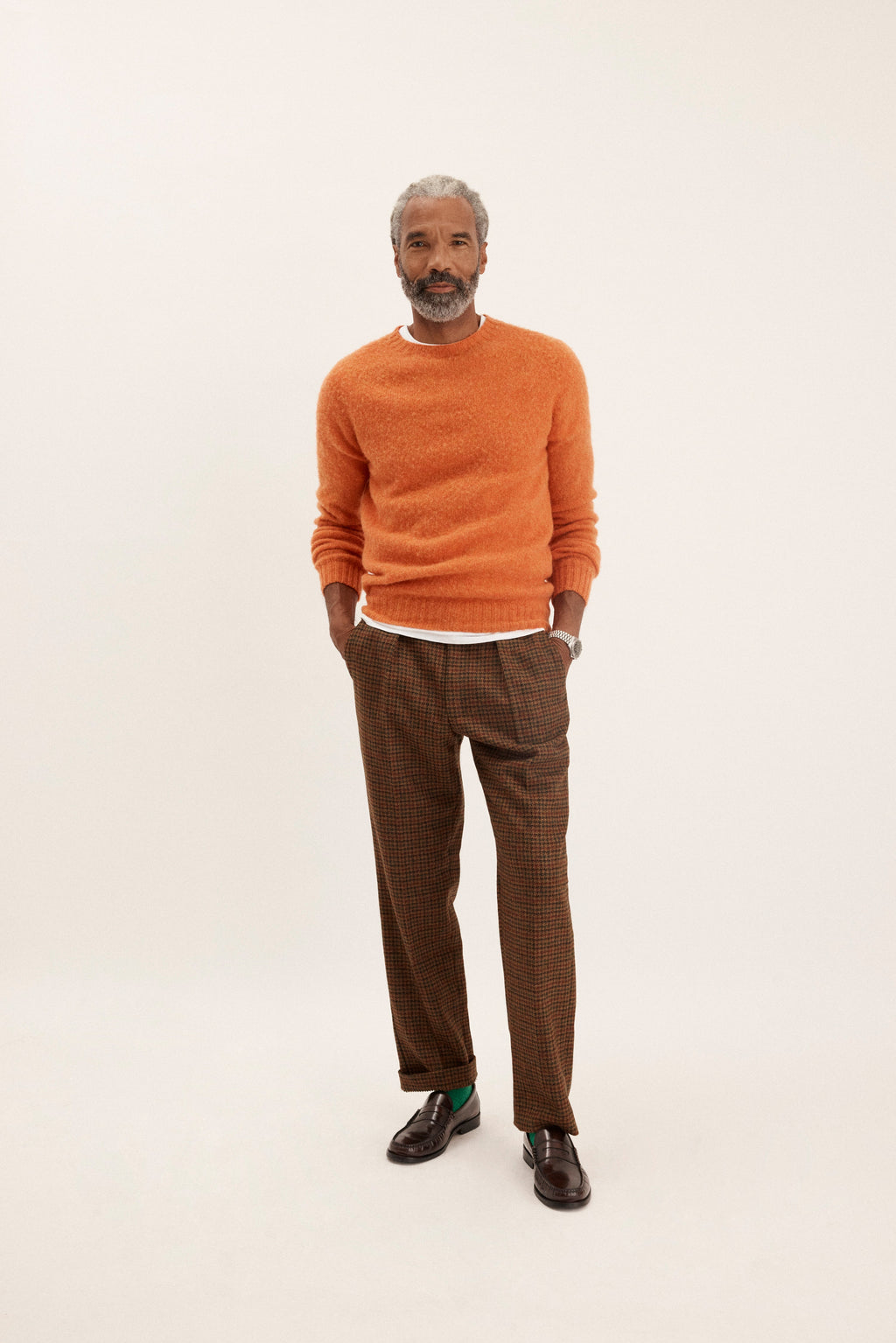 J. Press x Alex Mill Orange Shaggy Dog Sweater -Trim Fit