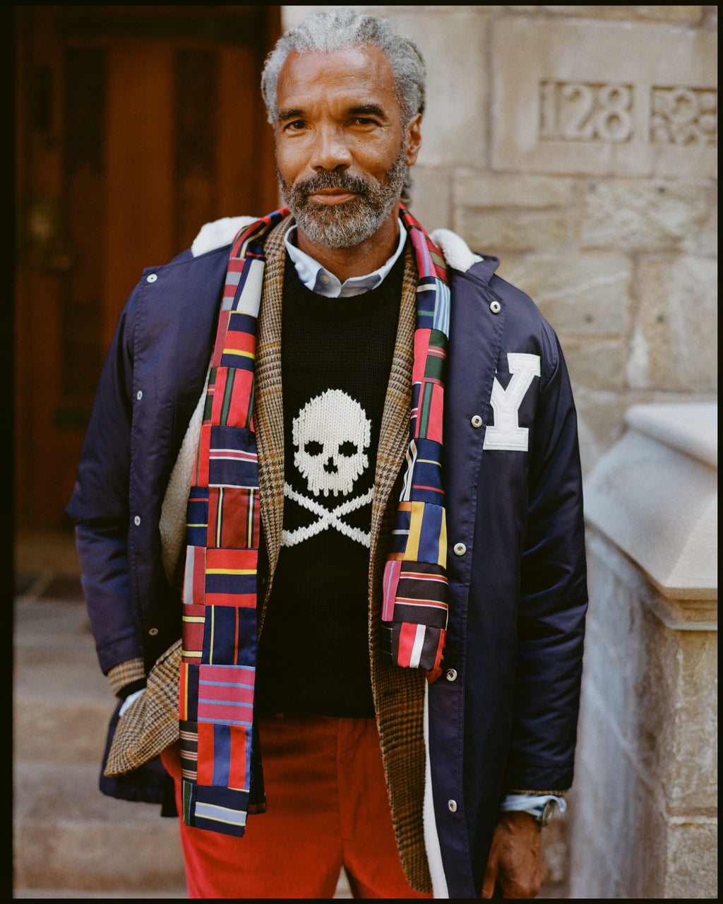 Made-in-USA Patchwork Silk Repp Muffler