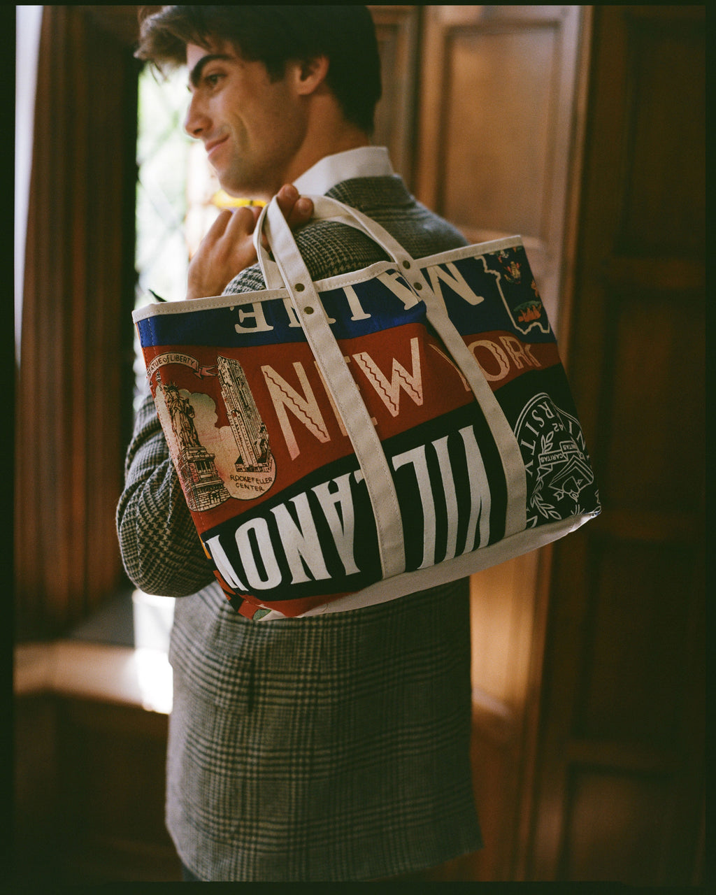 Made-in-USA Handmade Vintage Pennant Tote