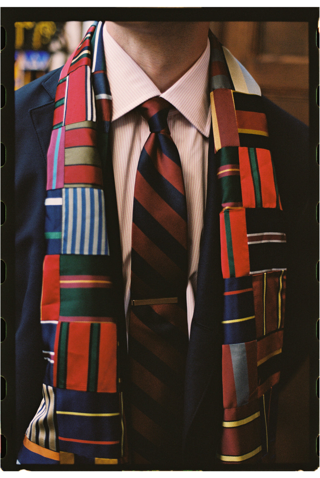 Made-in-USA Patchwork Silk Repp Muffler