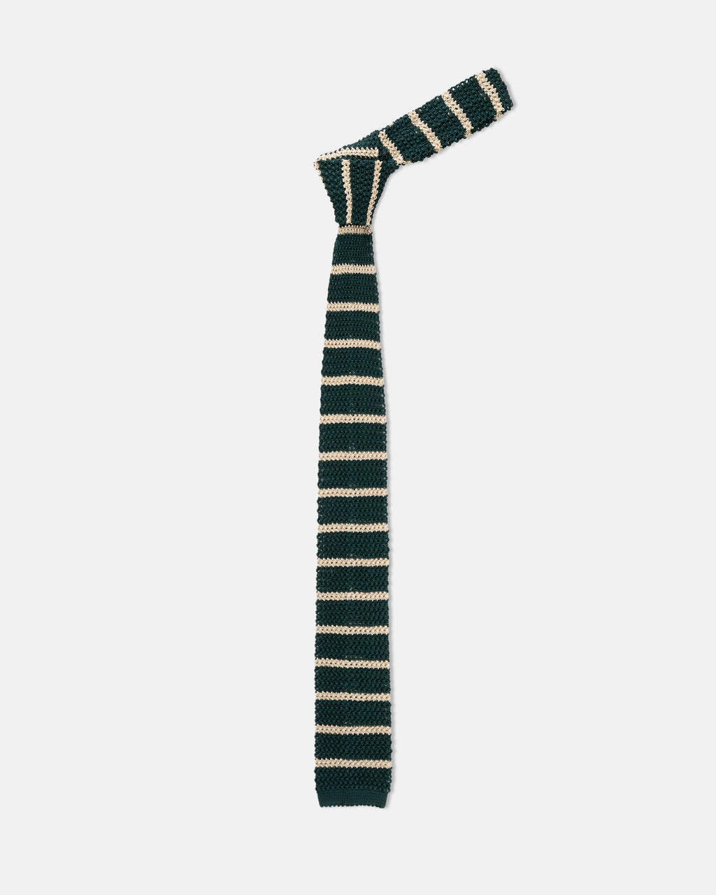 J. Press x Alex Mill Green Bar Stripe Knit Tie