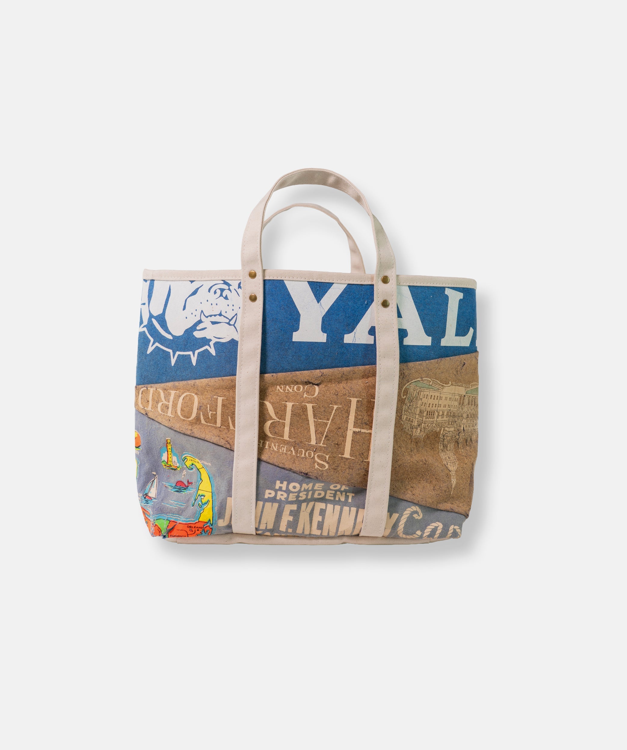 Made-in-USA Handmade Vintage Pennant Tote